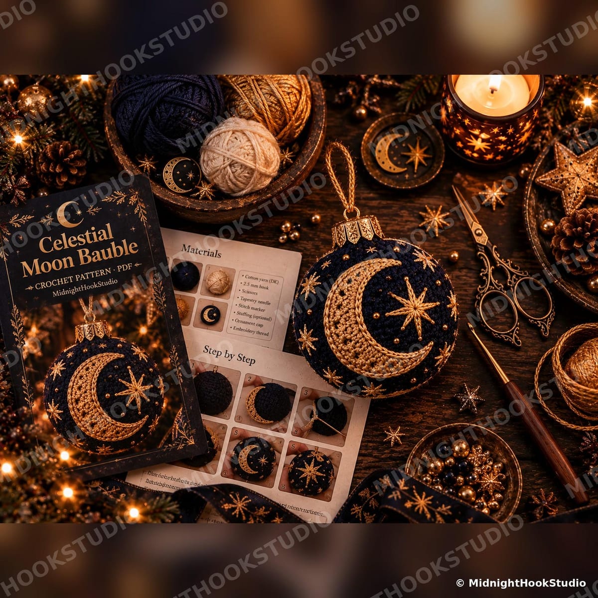 Celestial Moon Bauble Ornament