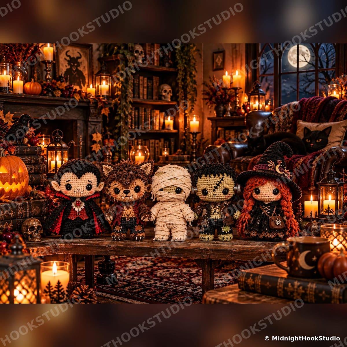 Midnight Monsters Club — 5 Amigurumi Dolls