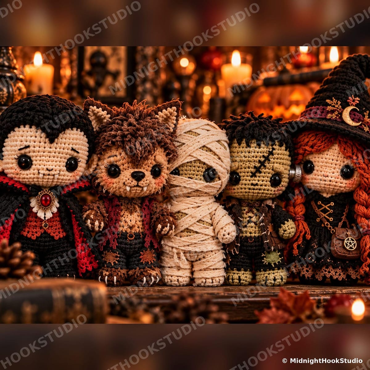 Midnight Monsters Club — 5 Amigurumi Dolls