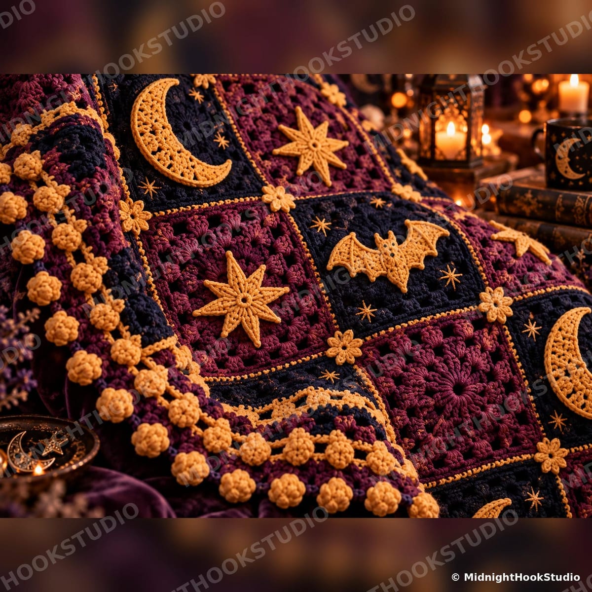 Midnight Sky Granny Square Blanket