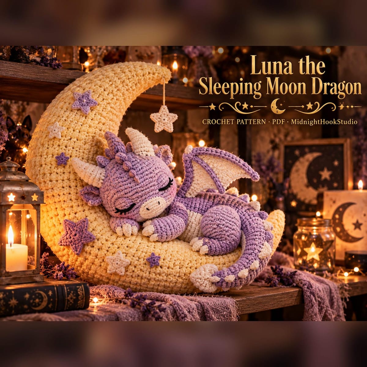 Sleeping Moon Dragon Amigurumi