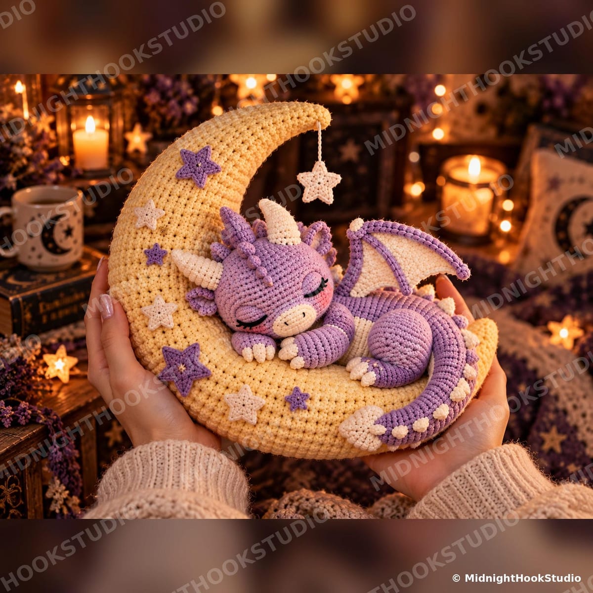 Sleeping Moon Dragon Amigurumi