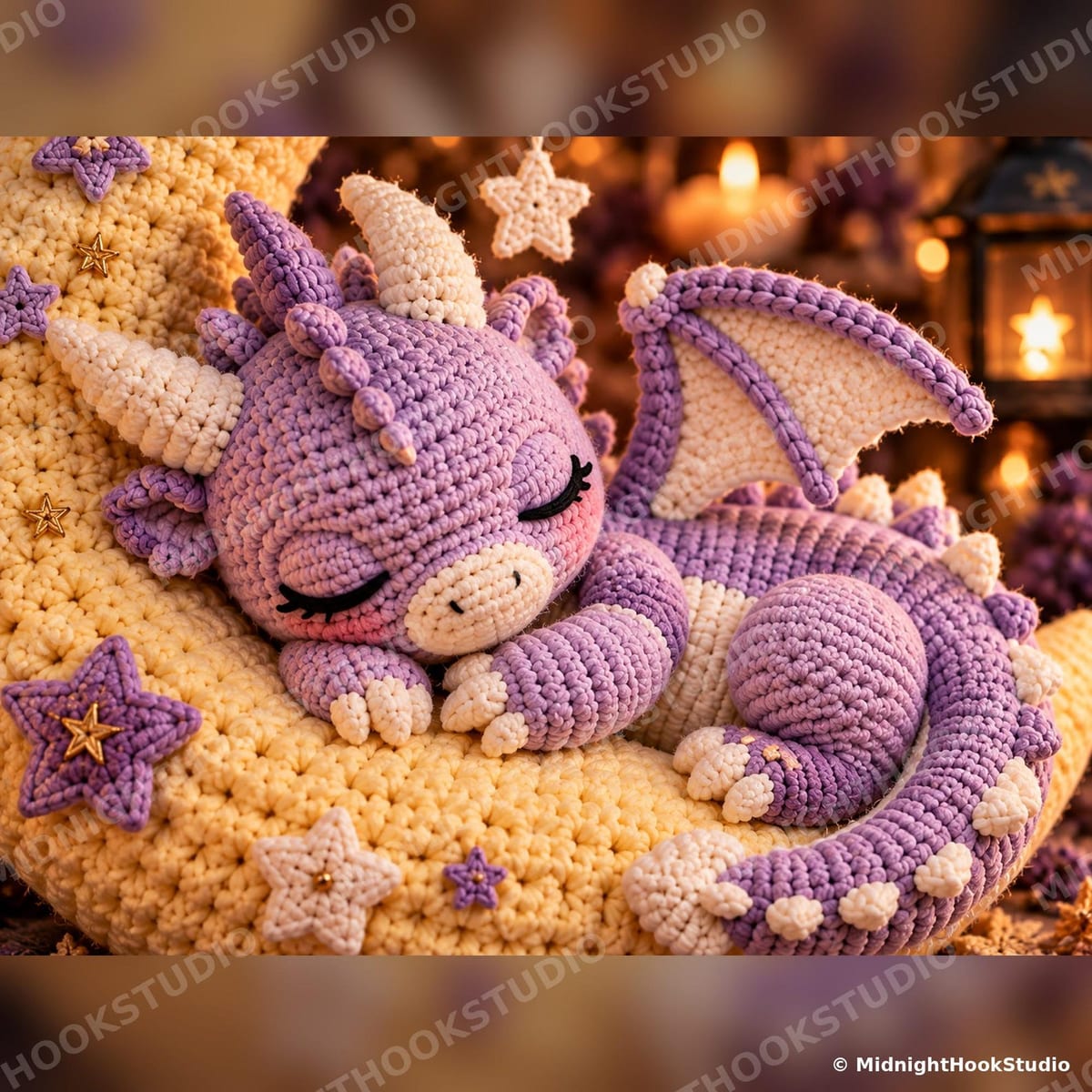 Sleeping Moon Dragon Amigurumi