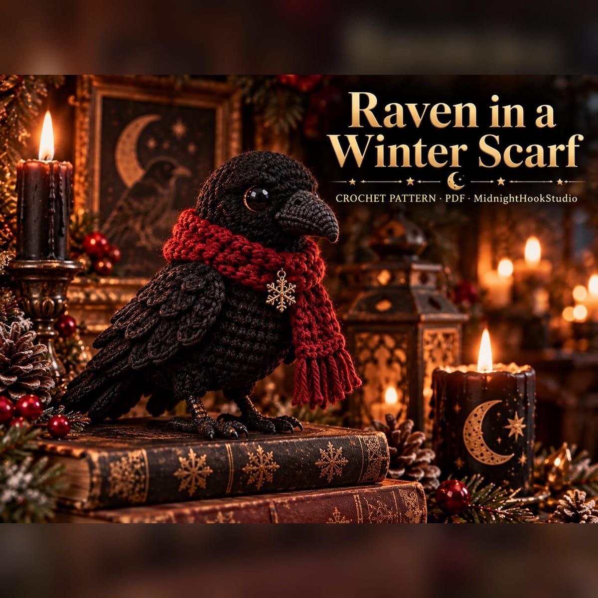 Gothic Raven Shelf Ornament