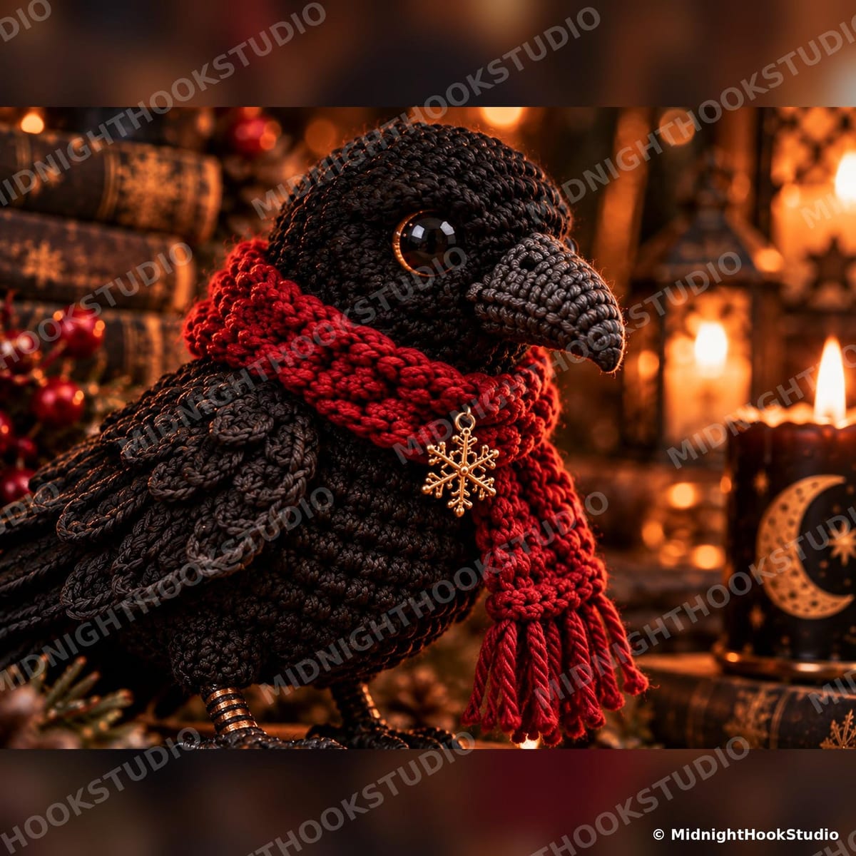 Gothic Raven Shelf Ornament
