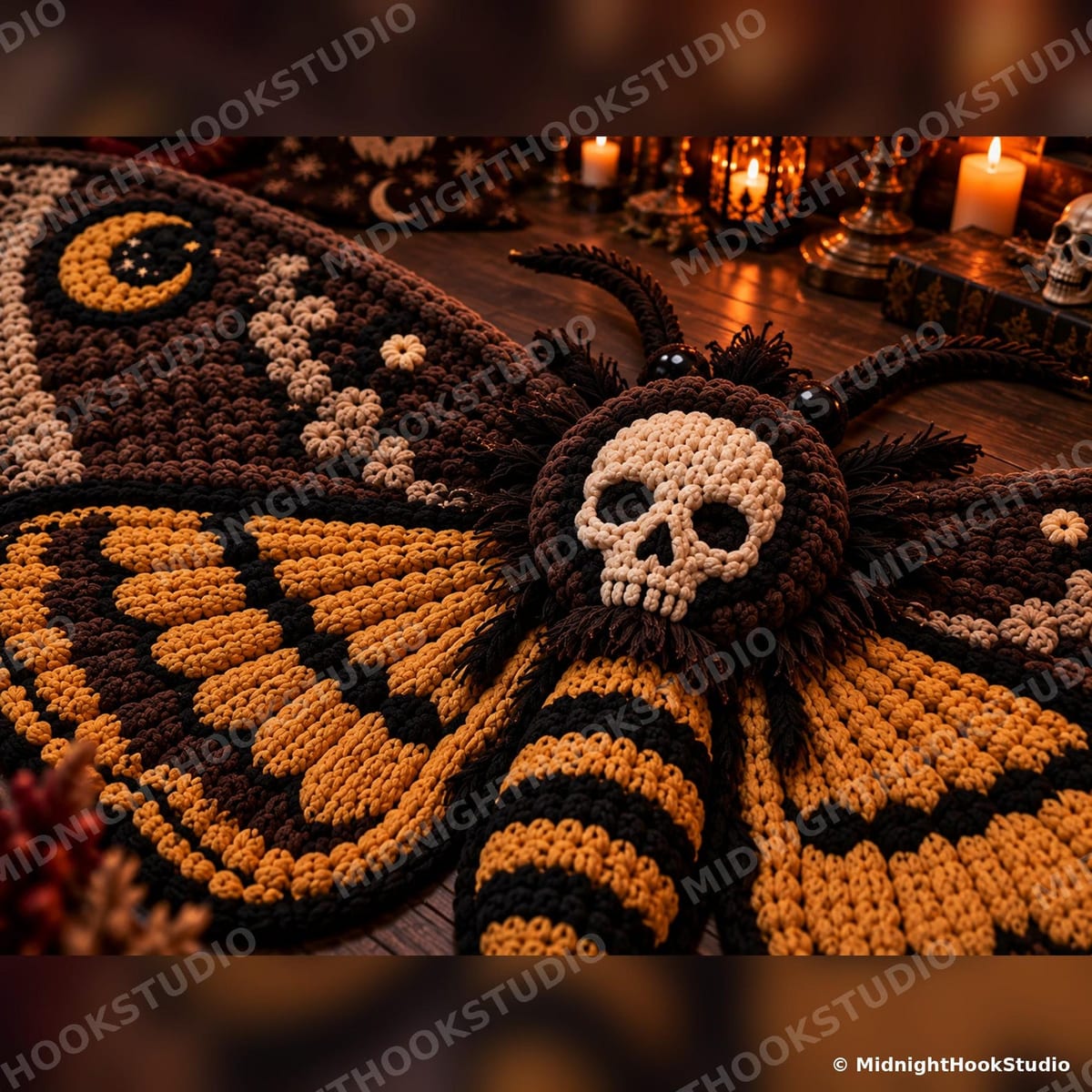 Giant Skull Moth Floor Rug
