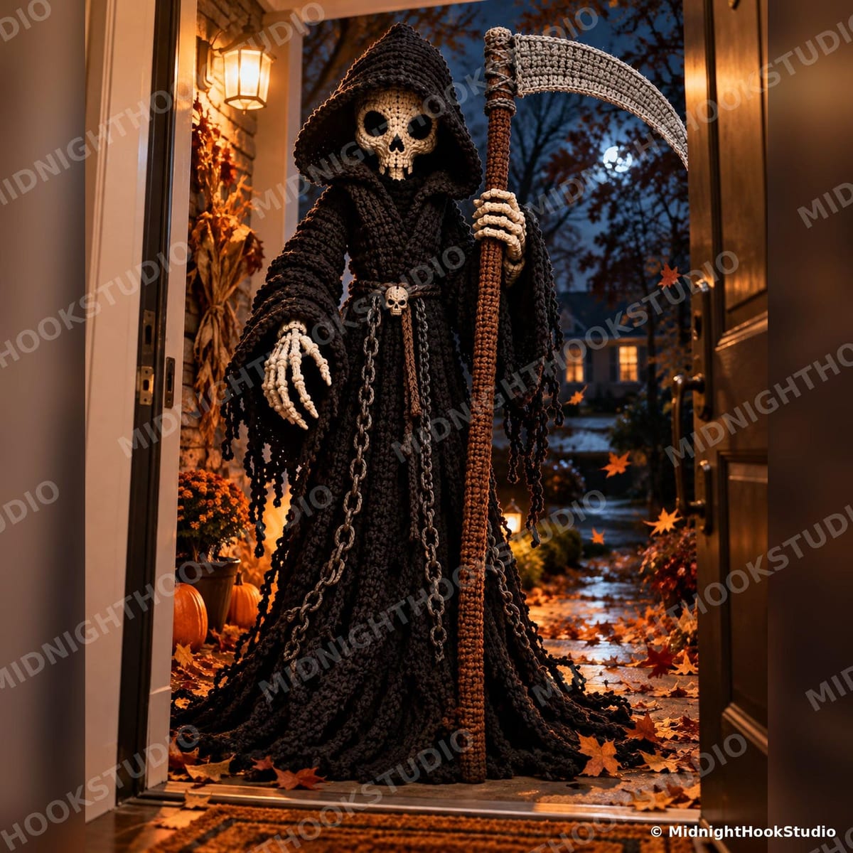 Life-Size Grim Reaper with Scythe — 190 cm