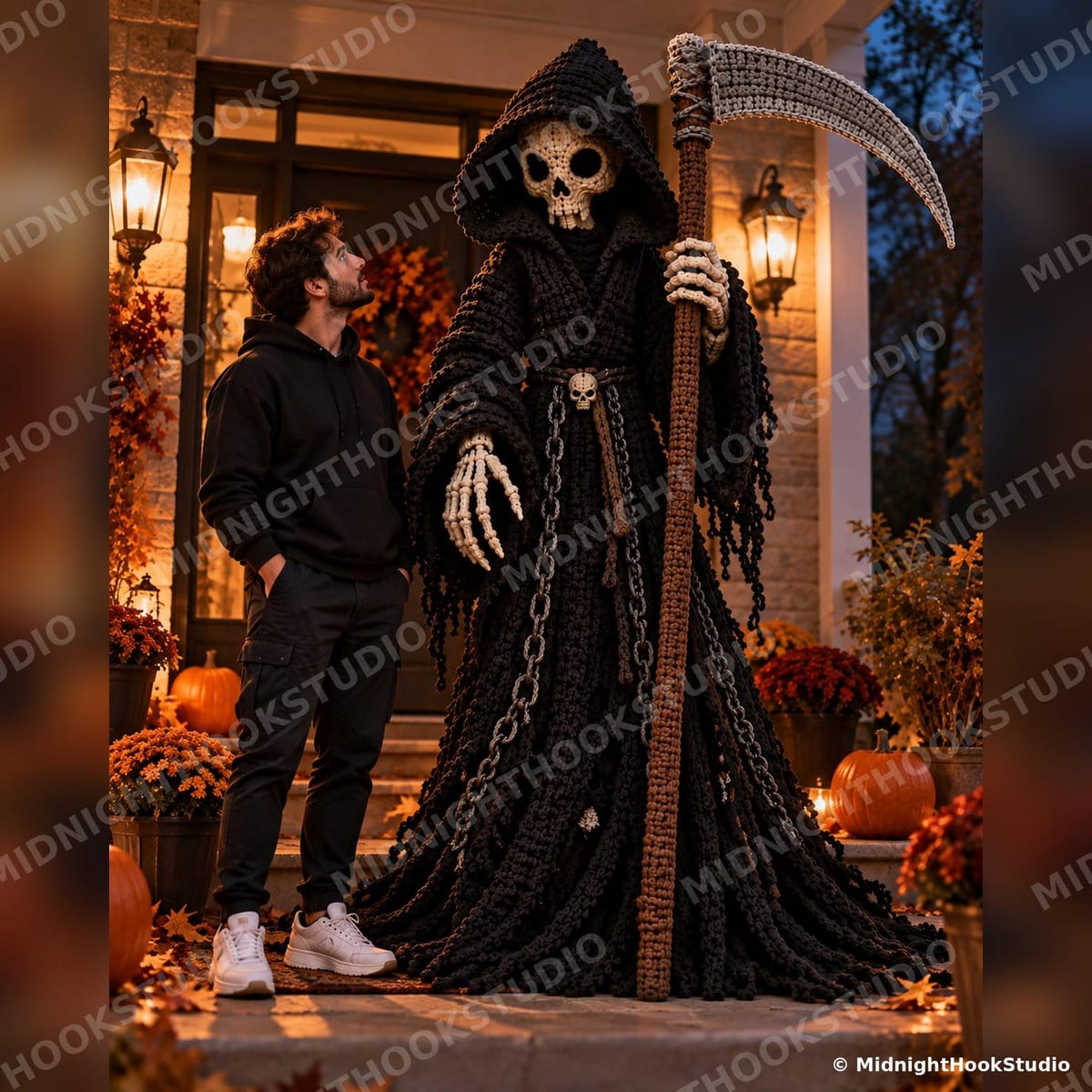 Life-Size Grim Reaper with Scythe — 190 cm