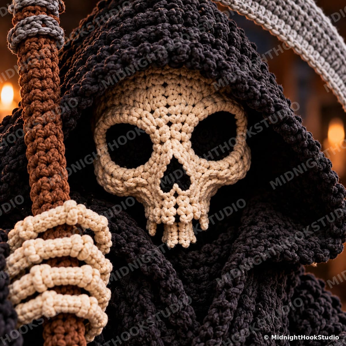 Life-Size Grim Reaper with Scythe — 190 cm