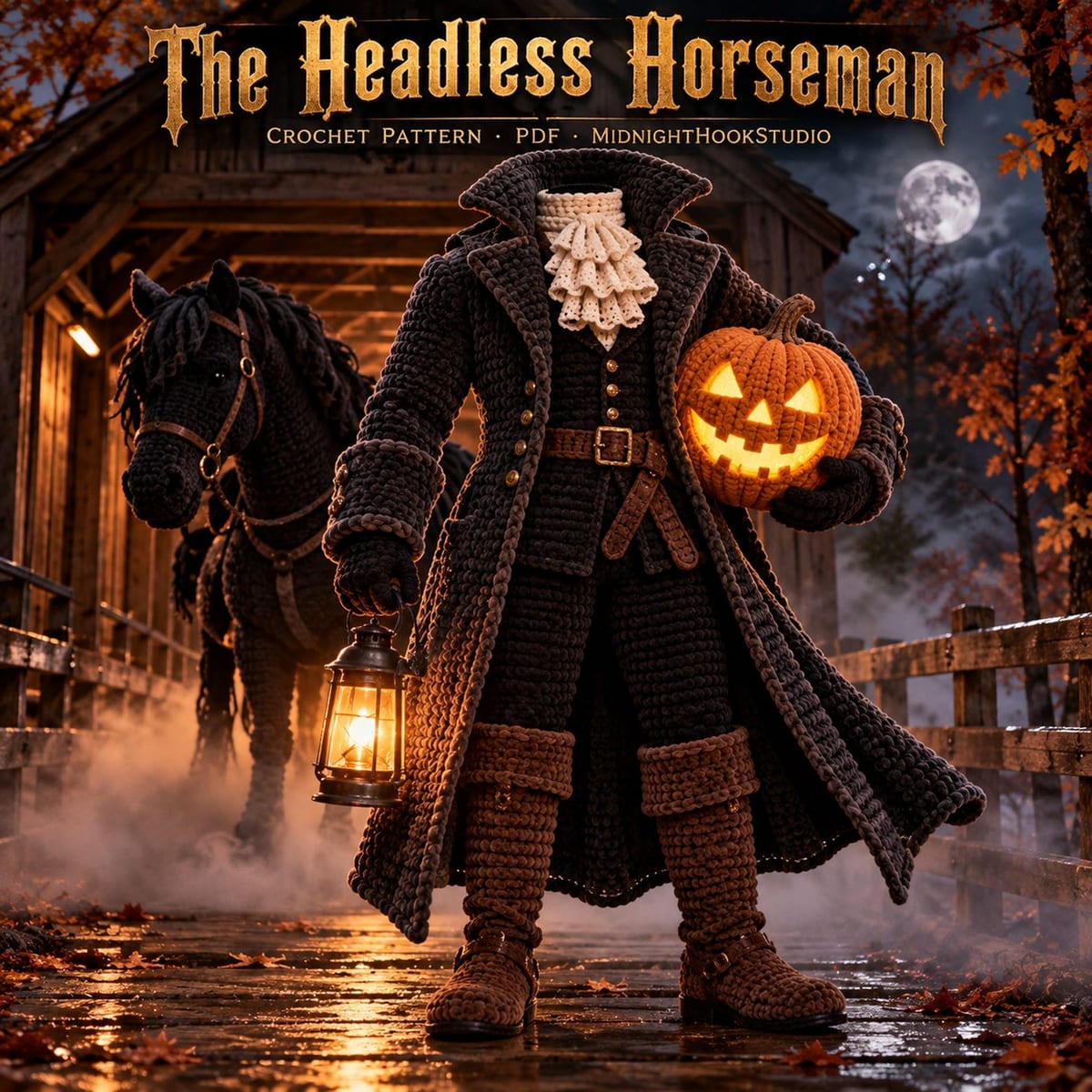 Headless Horseman with Pumpkin Head — 185 cm