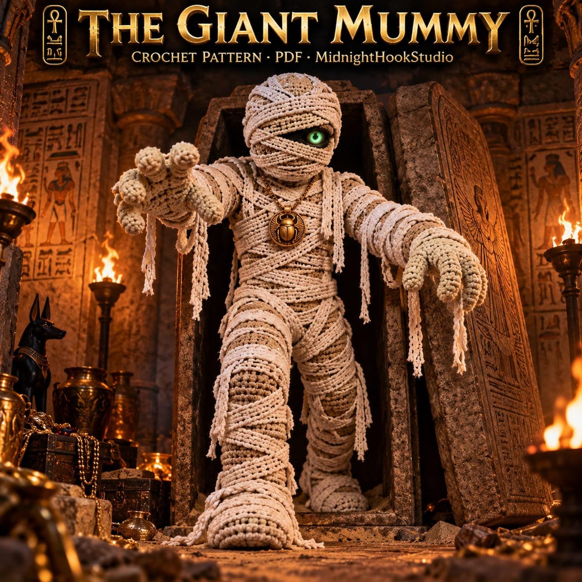 Giant Mummy with Glowing Eye — 175 cm
