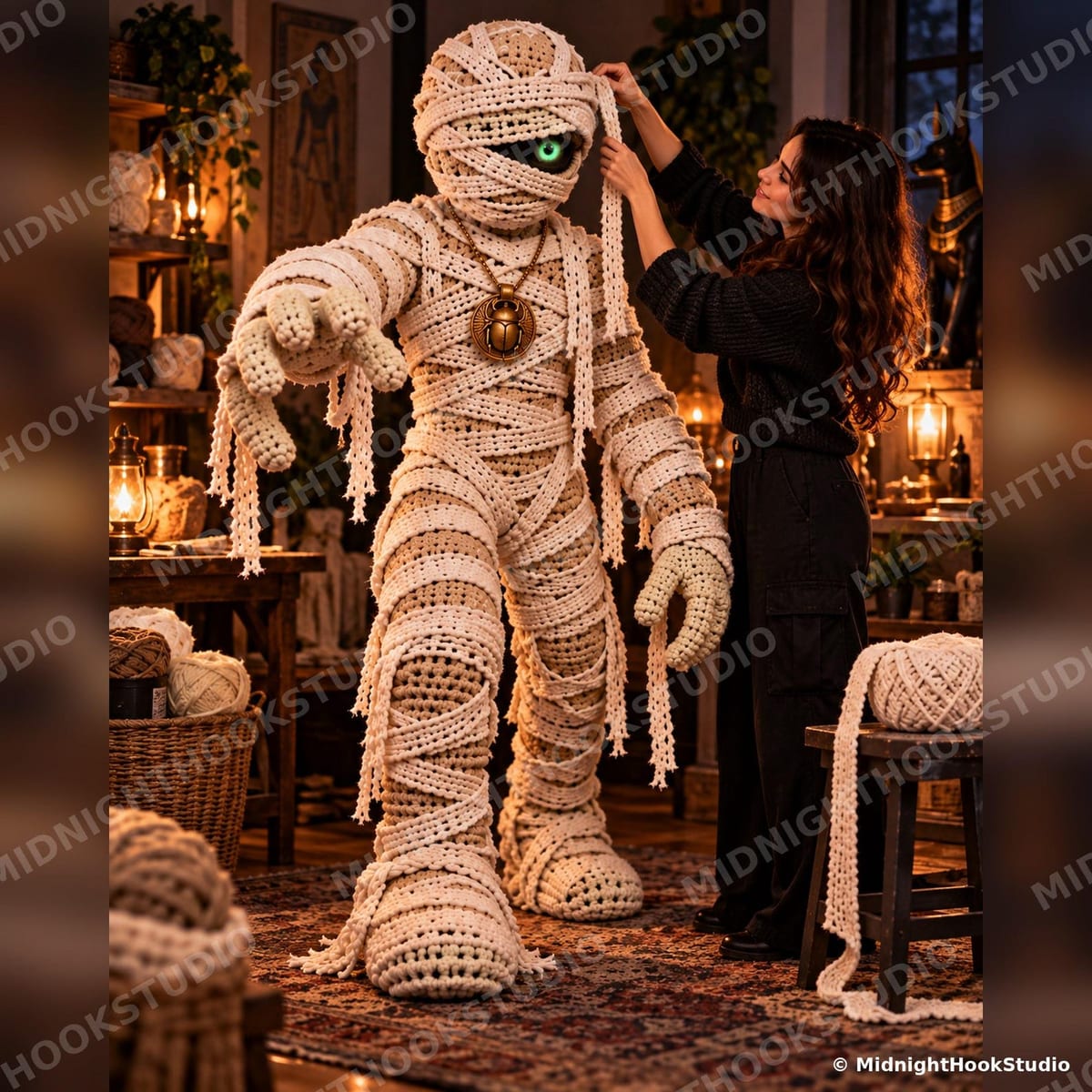Giant Mummy with Glowing Eye — 175 cm