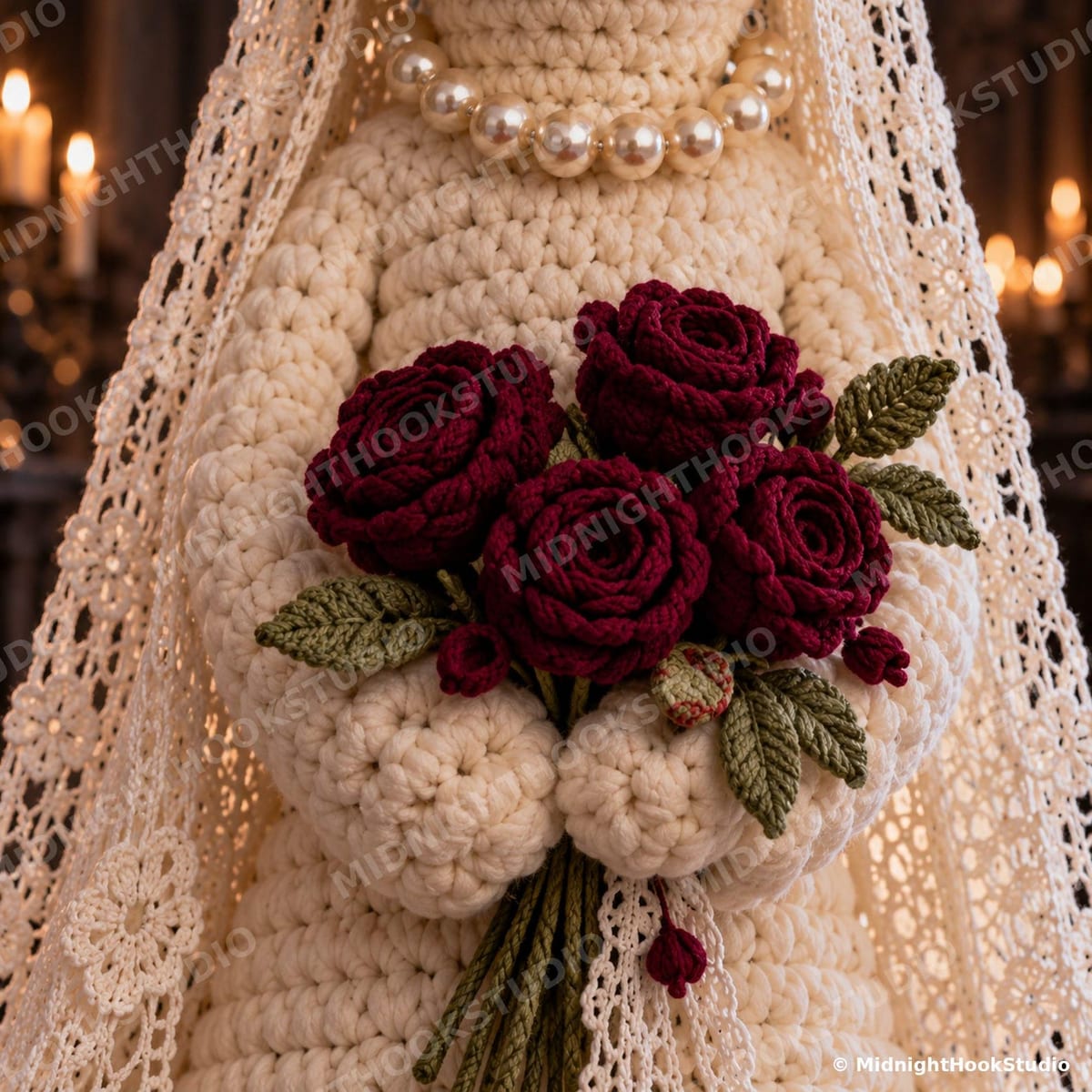 Life-Size Ghost Bride with Lace Veil — 165 cm