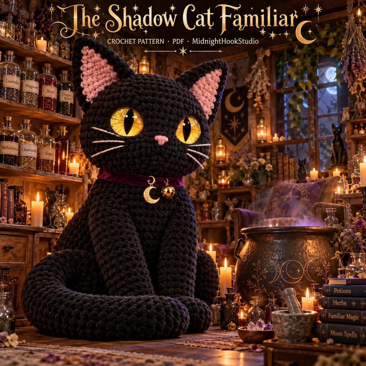 Giant Black Cat — 130 cm Witch Familiar