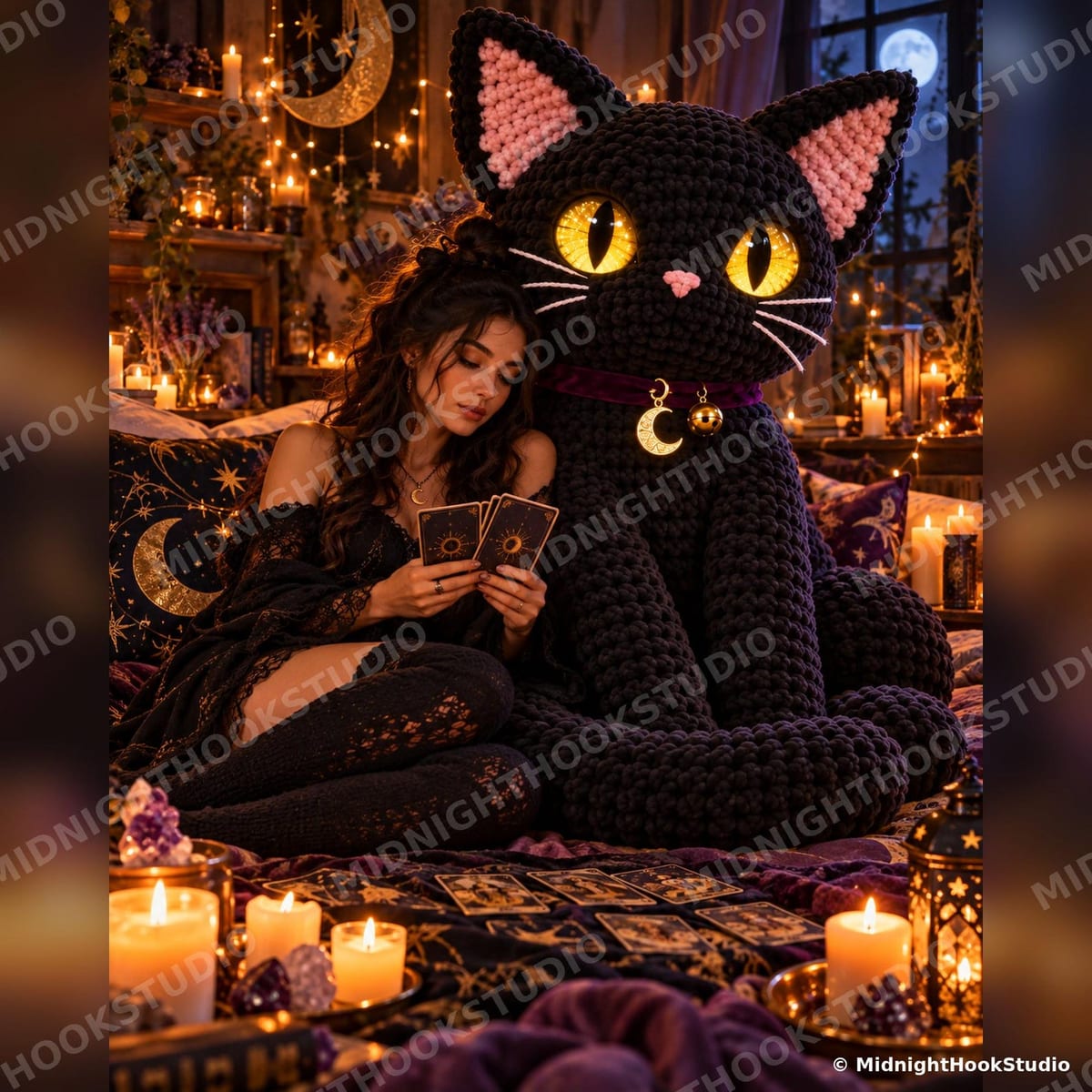 Giant Black Cat — 130 cm Witch Familiar