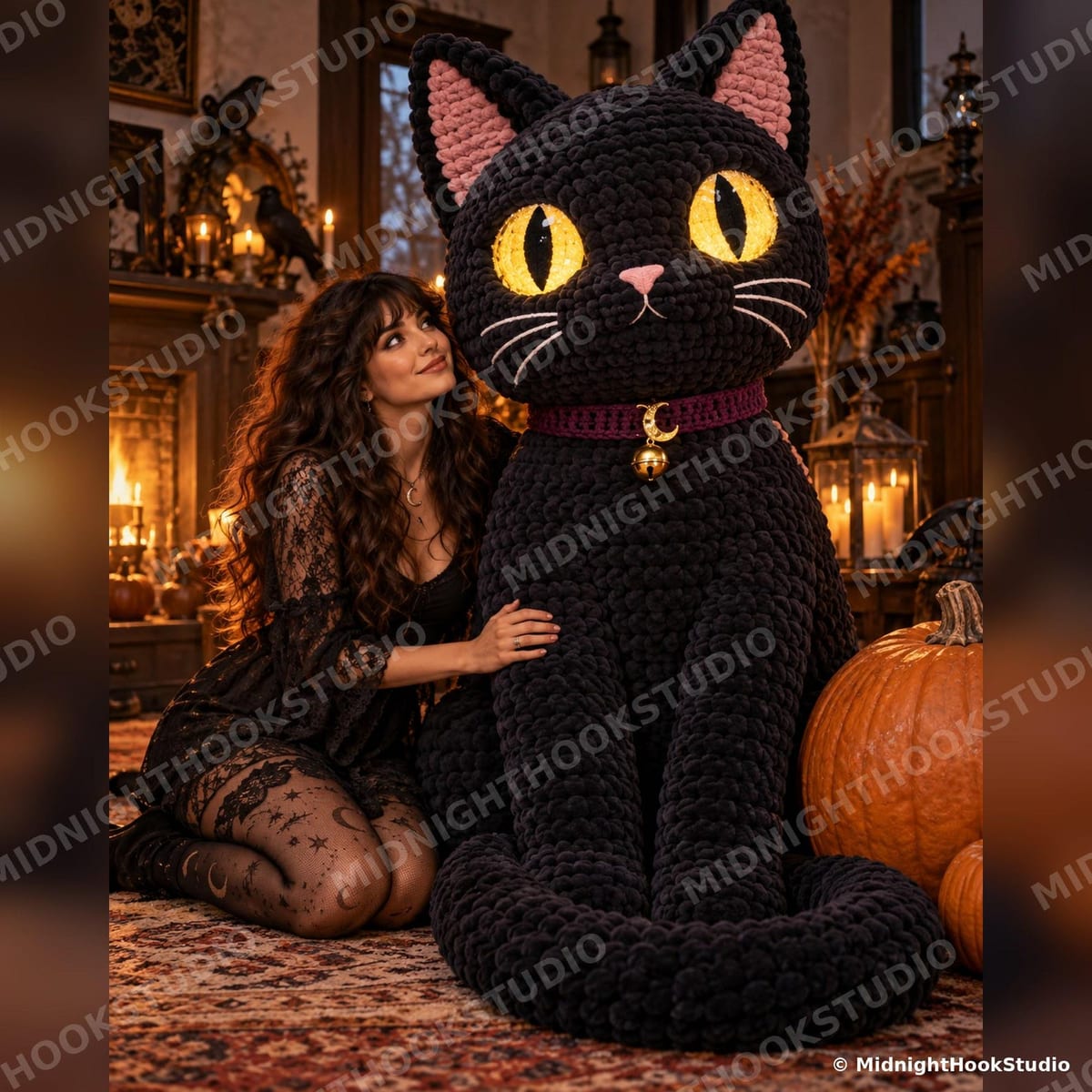 Giant Black Cat — 130 cm Witch Familiar
