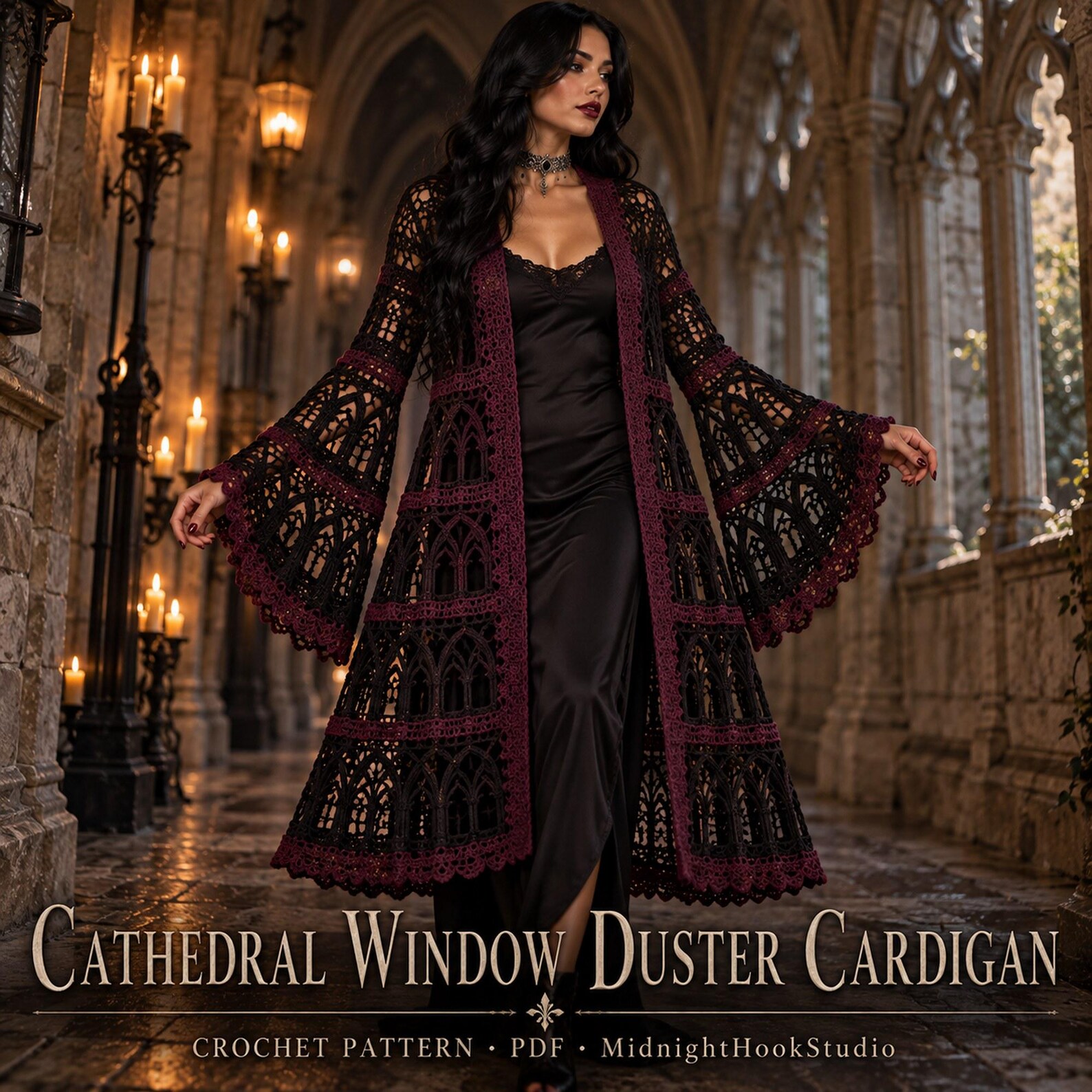 Cathedral Window Duster Cardigan