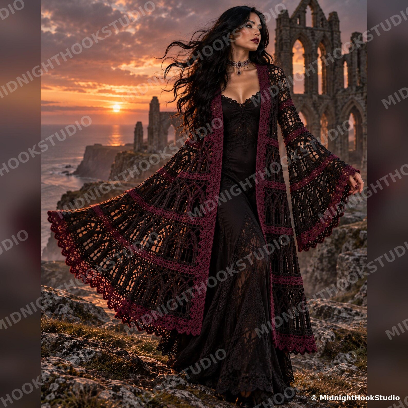 Cathedral Window Duster Cardigan