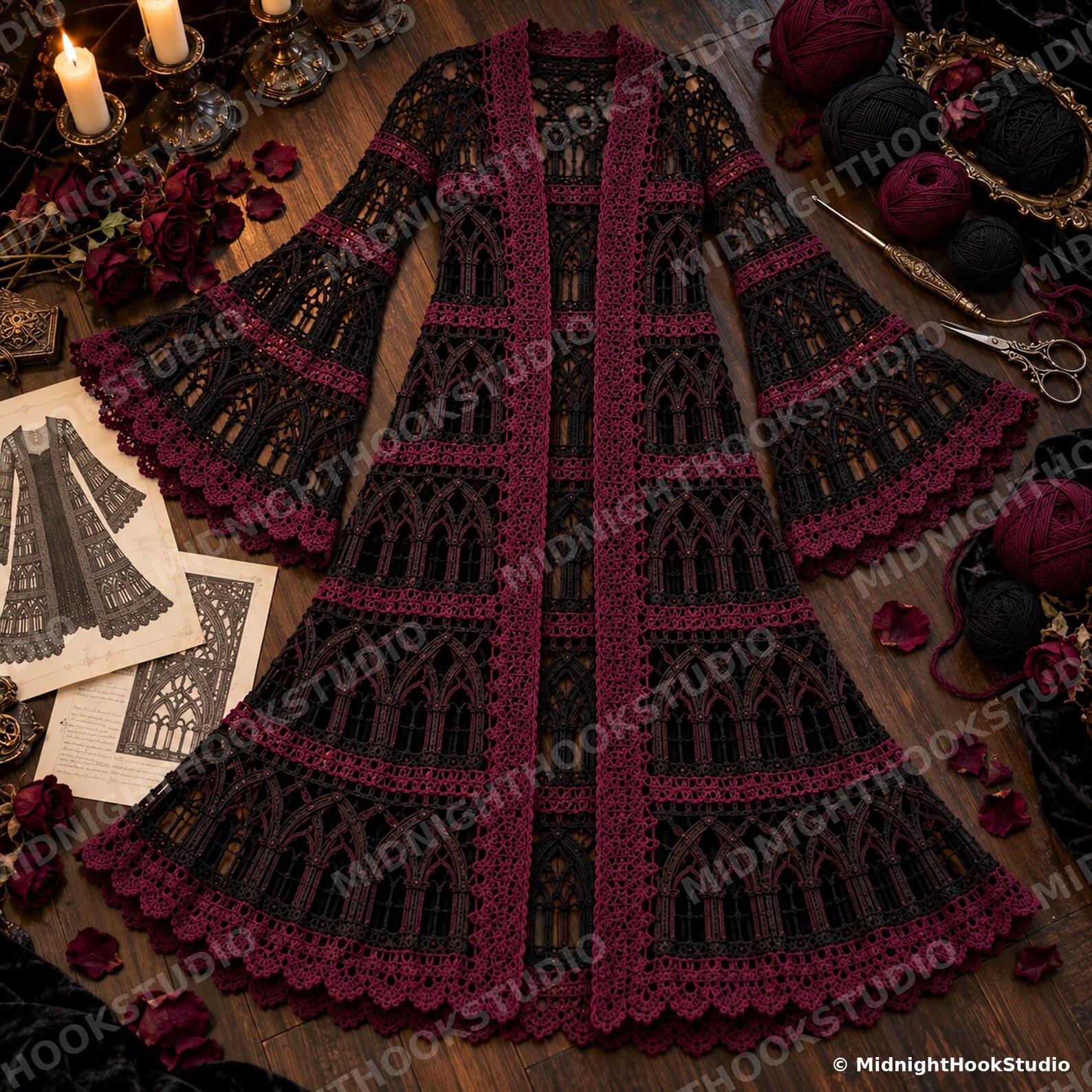 Cathedral Window Duster Cardigan