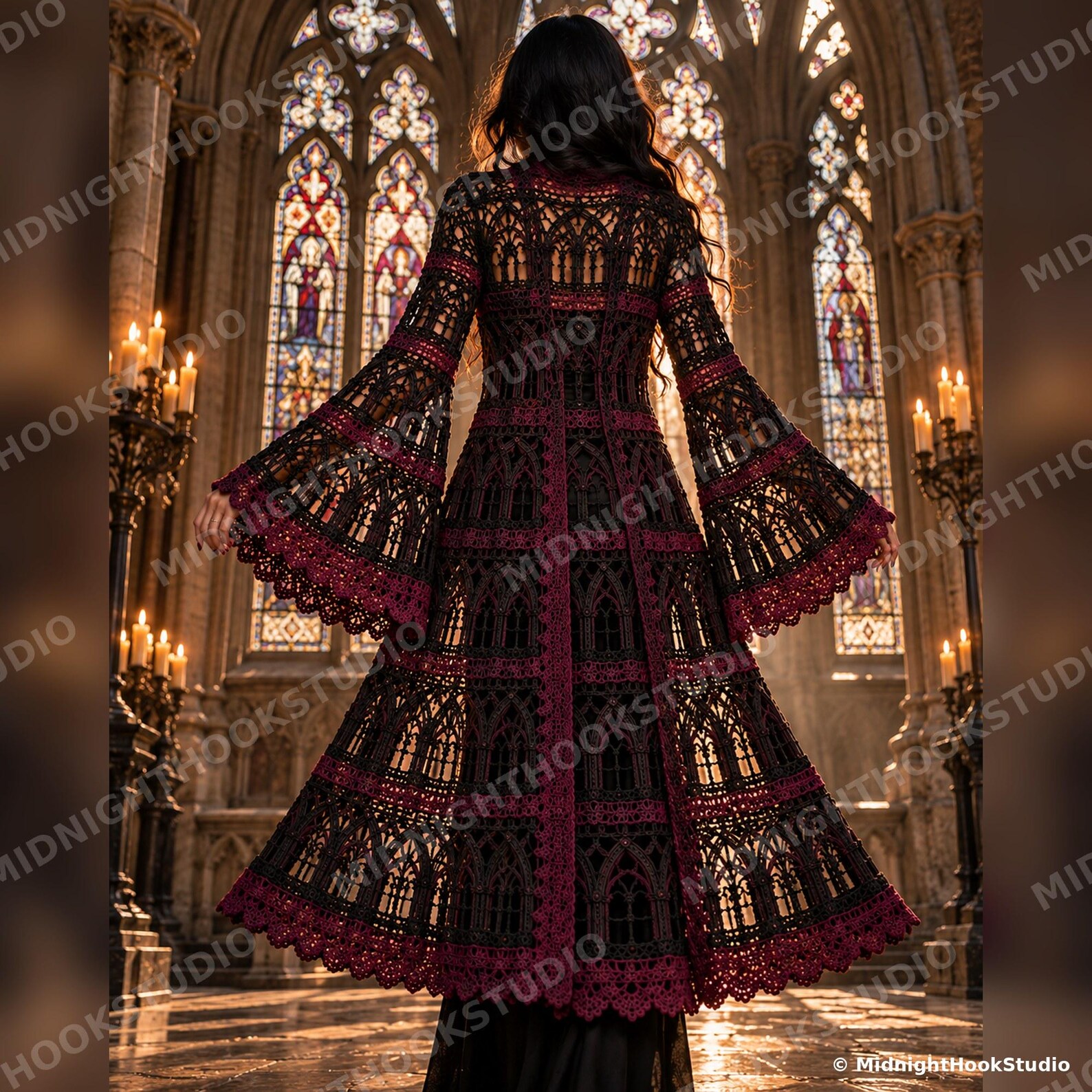 Cathedral Window Duster Cardigan