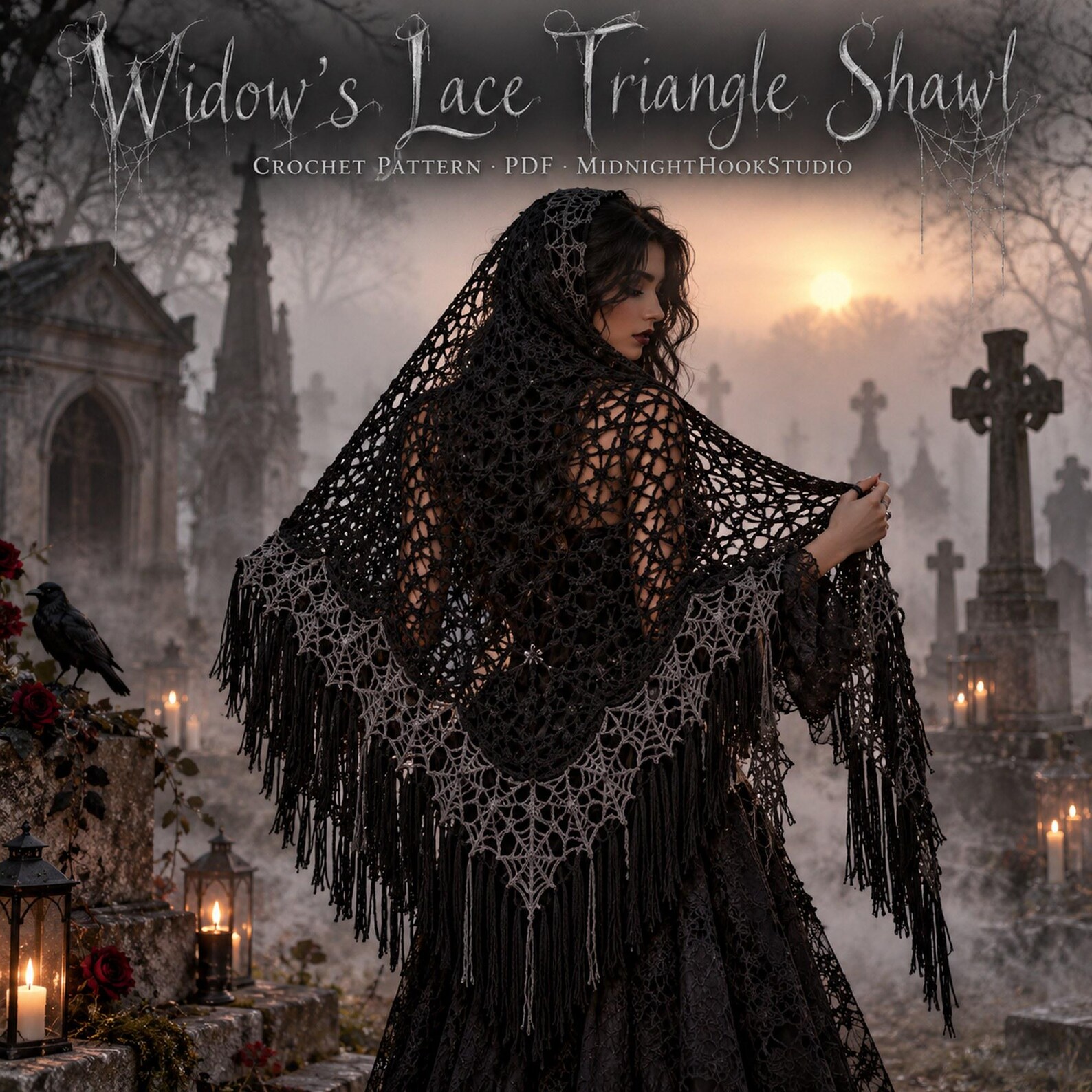 Spiderweb Lace Triangle Shawl