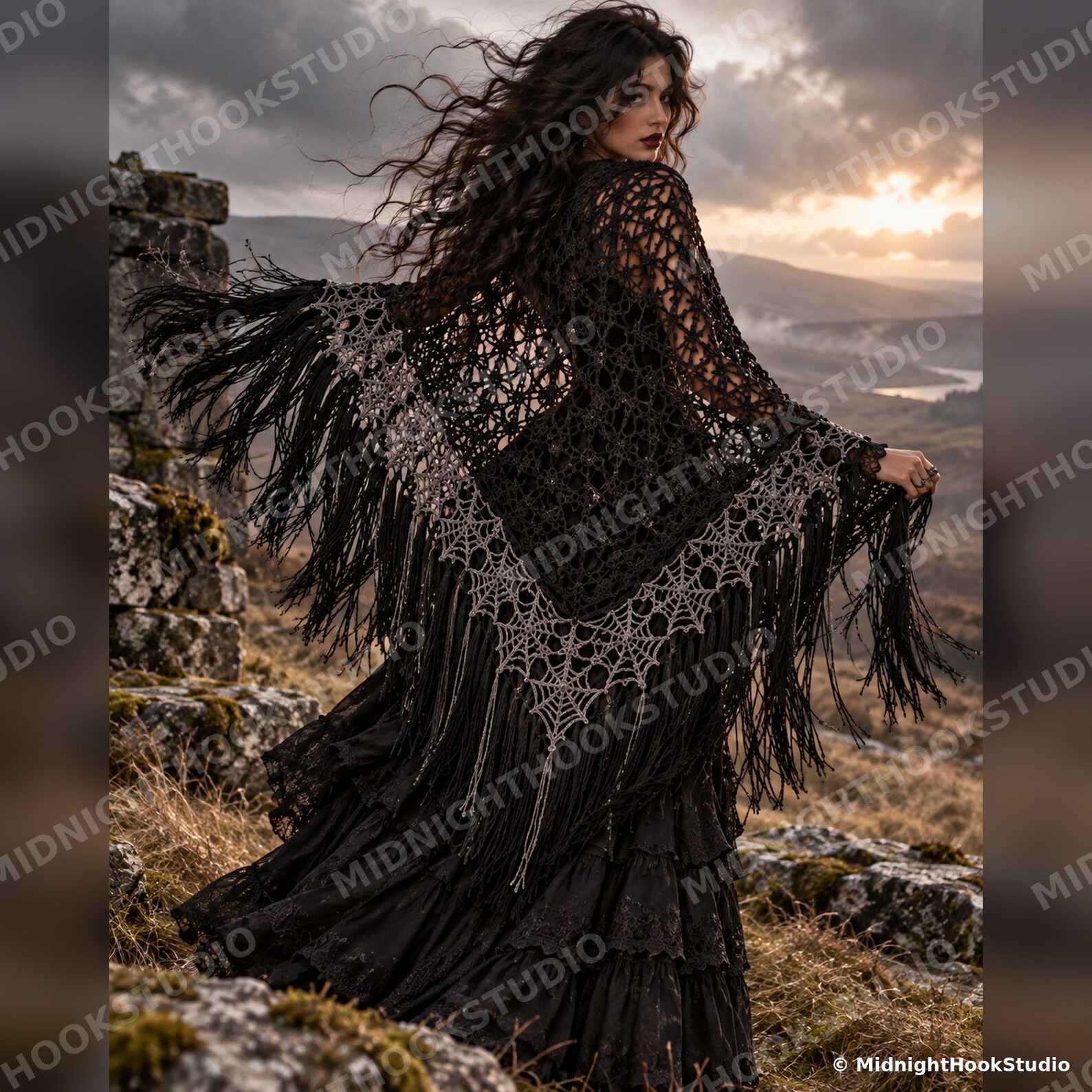 Spiderweb Lace Triangle Shawl