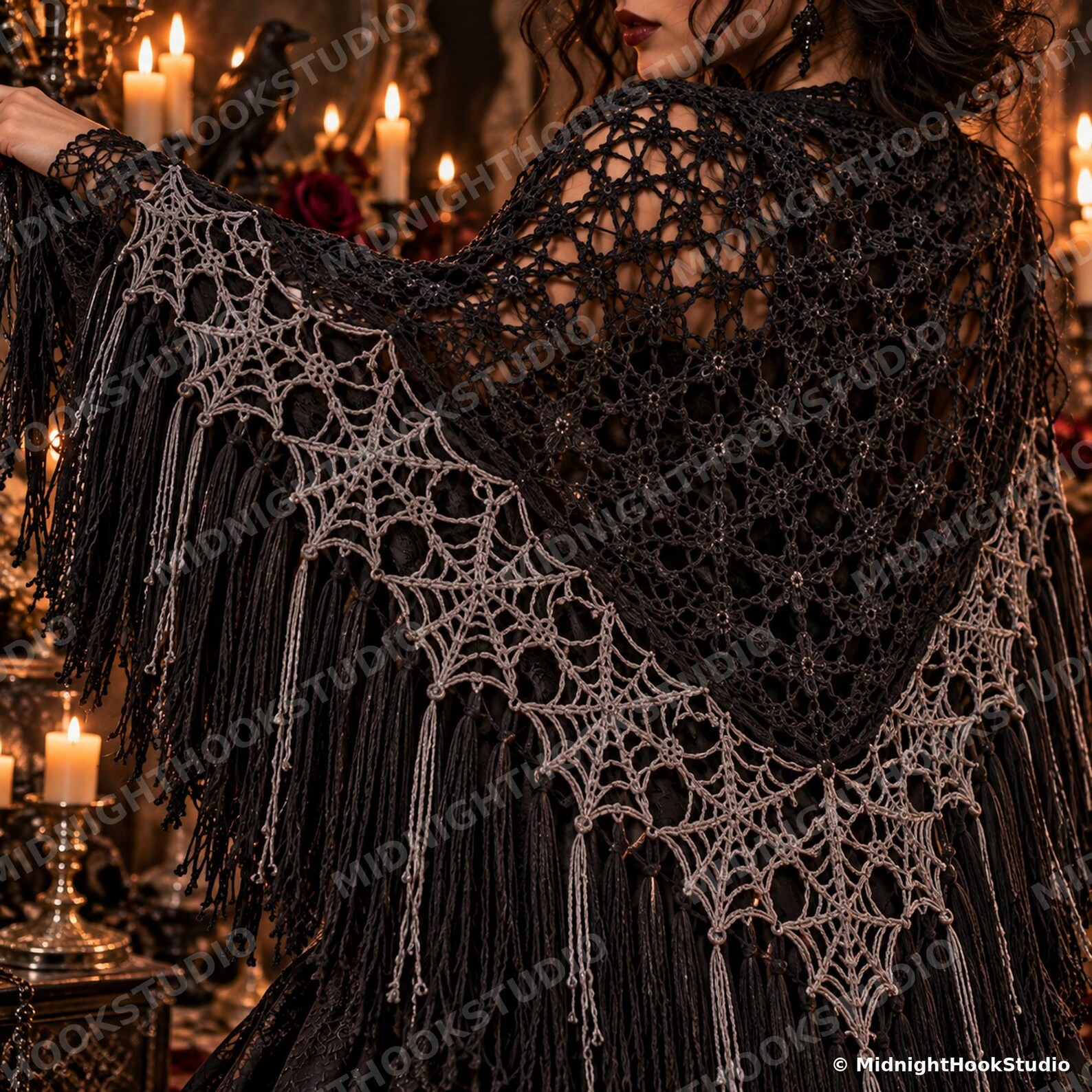 Spiderweb Lace Triangle Shawl