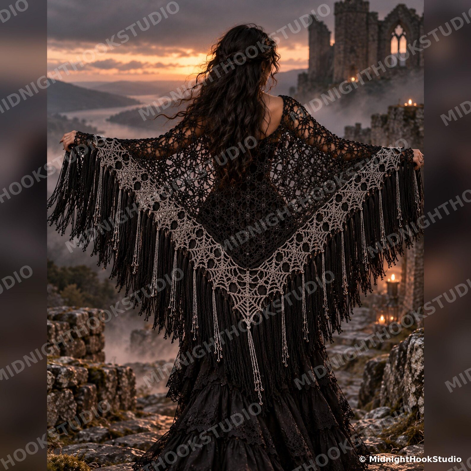 Spiderweb Lace Triangle Shawl