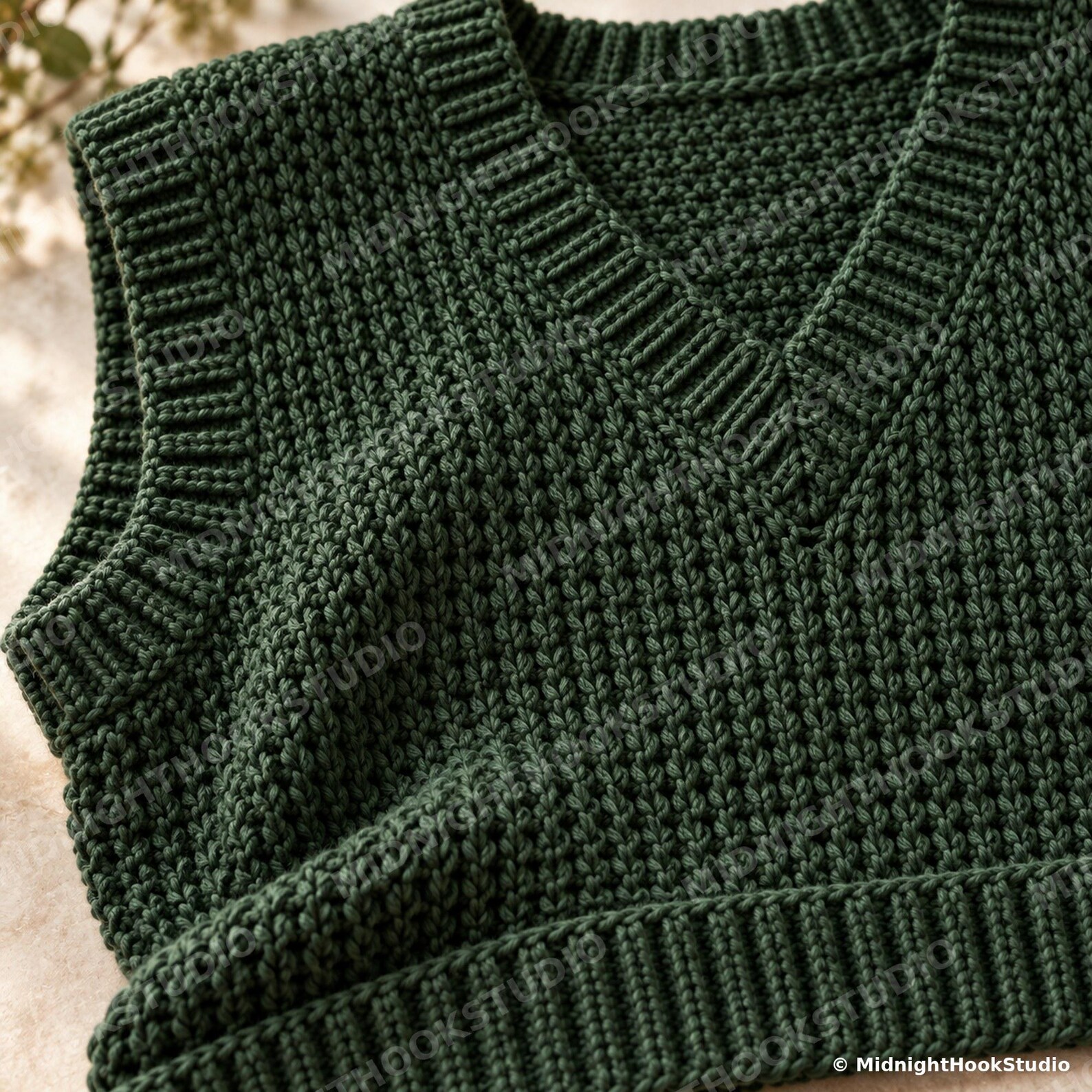 Knit-Look V-Neck Sweater Vest