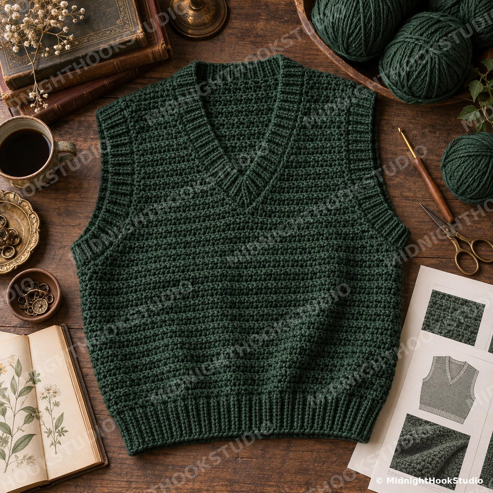 Knit-Look V-Neck Sweater Vest