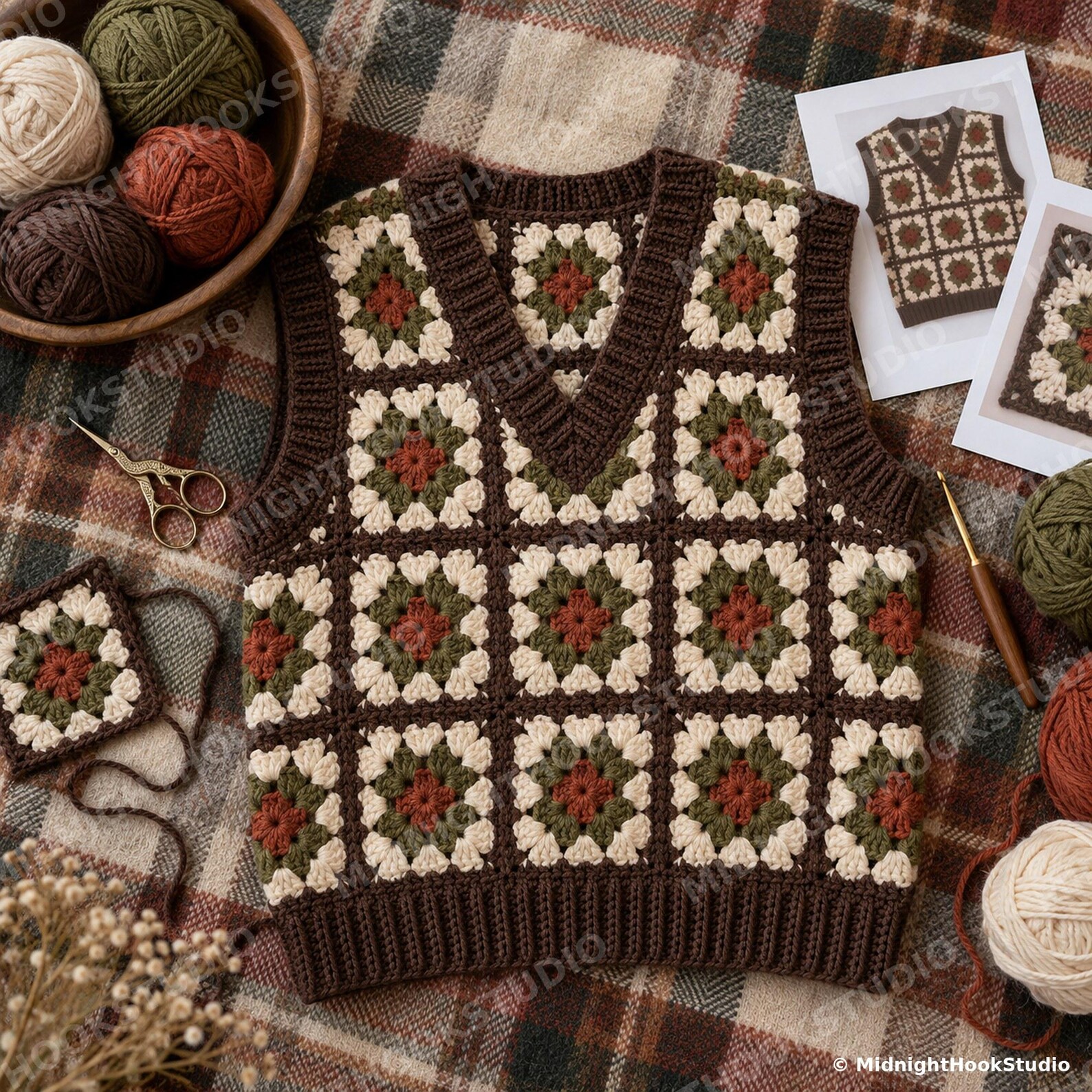 Granny Square Patchwork Vest