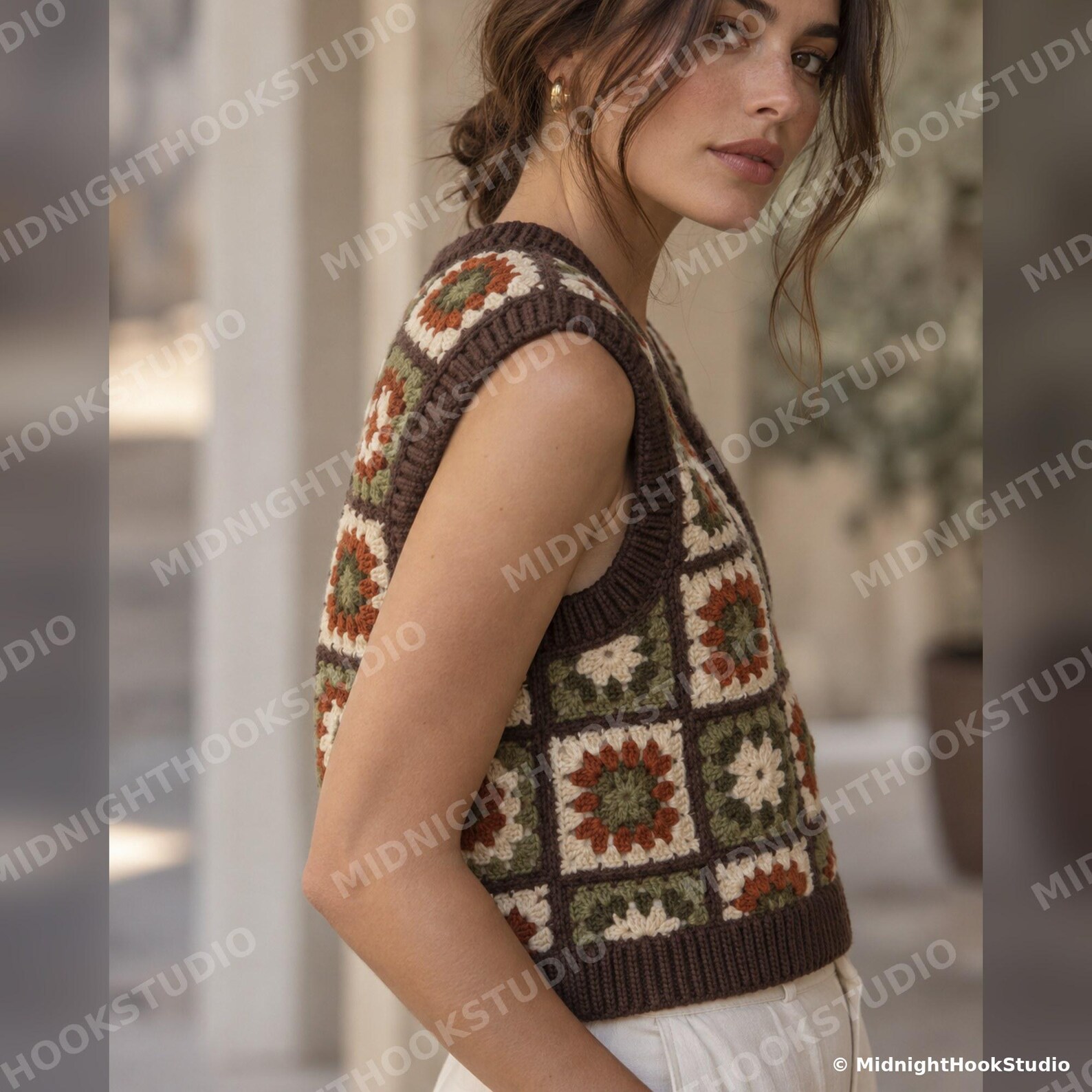 Granny Square Patchwork Vest