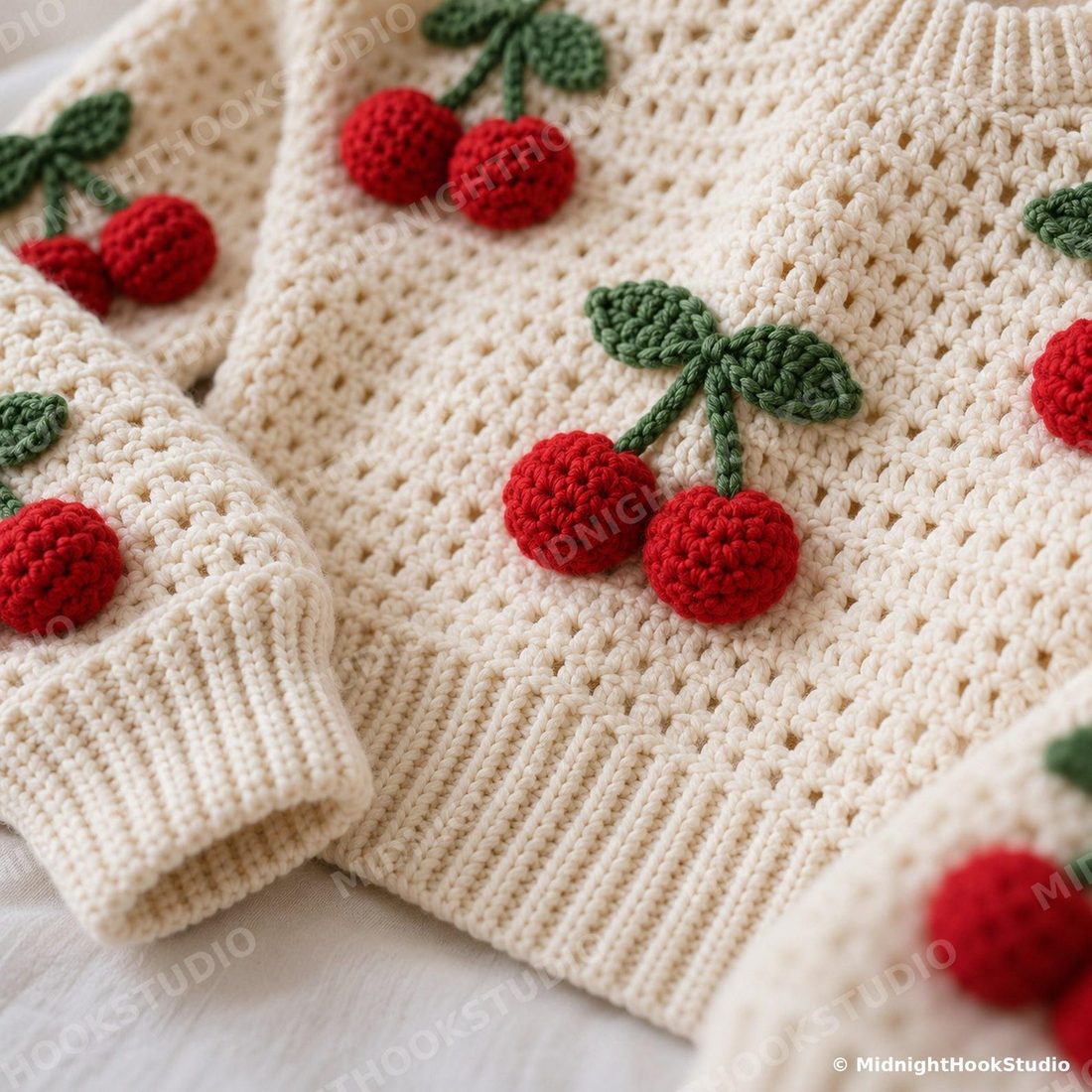 Cherry Applique Sweater