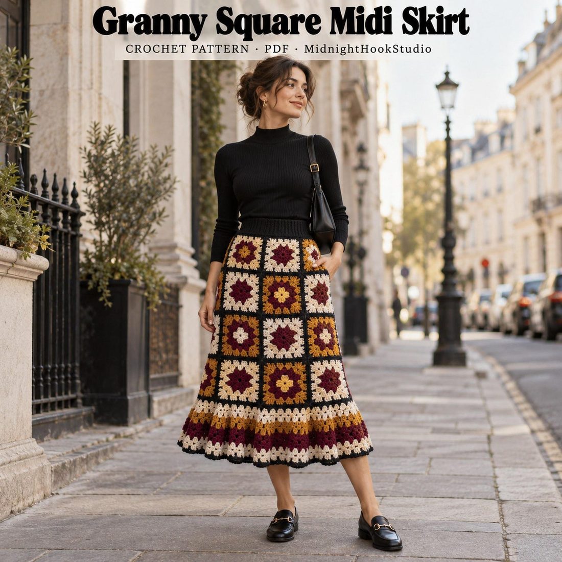 Granny Square Midi Skirt