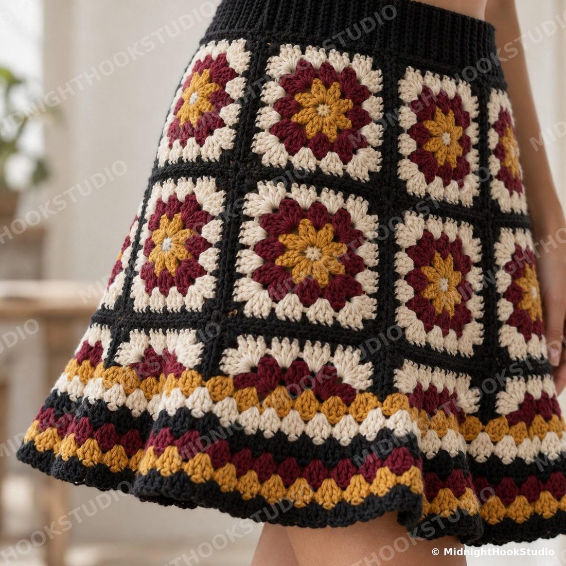 Granny Square Midi Skirt