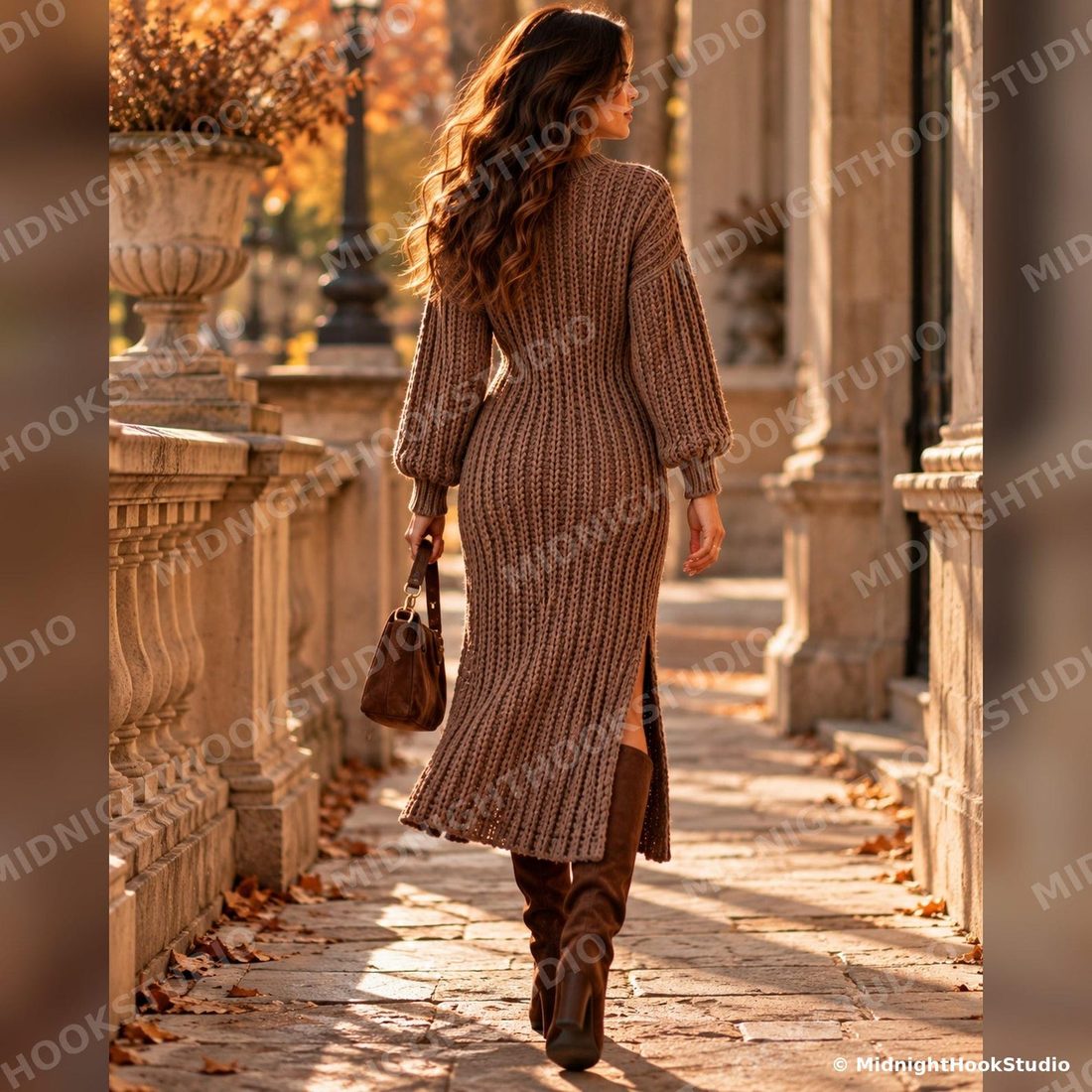 Ribbed Midi Sweater Dress