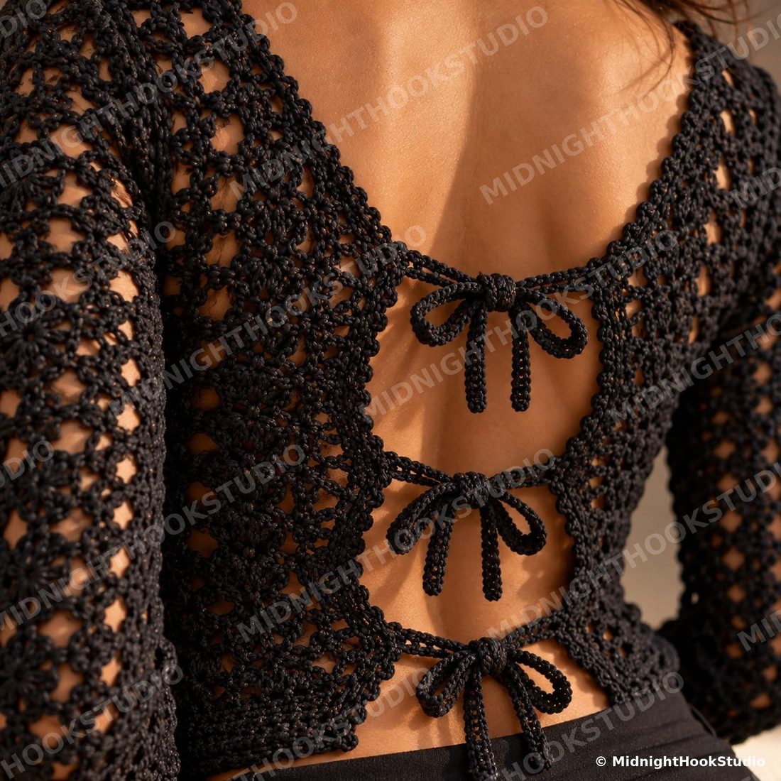 Bow Back Long Sleeve Top