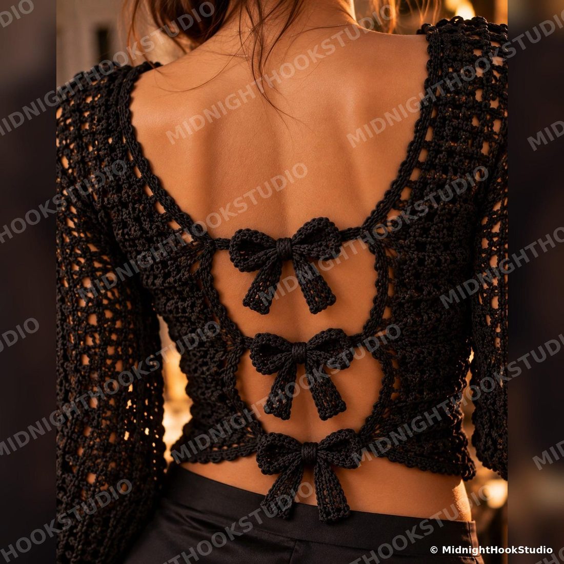 Bow Back Long Sleeve Top