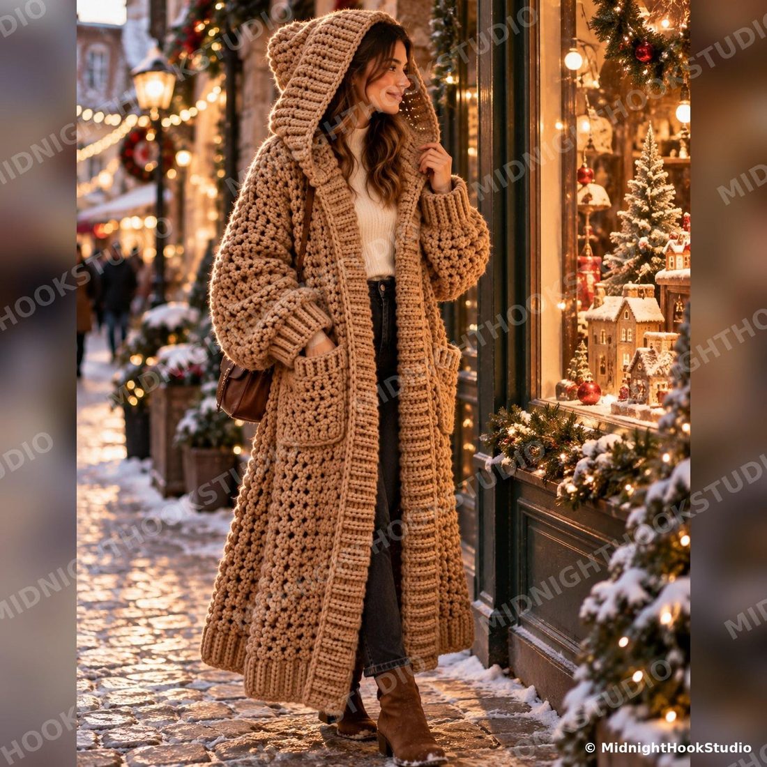 Chunky Hooded Cardigan Coat