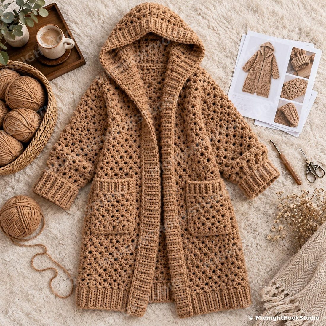 Chunky Hooded Cardigan Coat