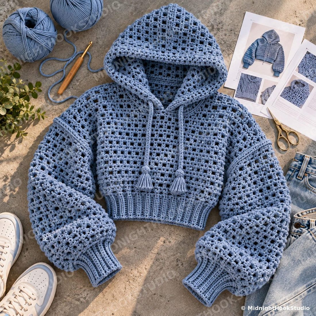 Cropped Hoodie Sweatshirt