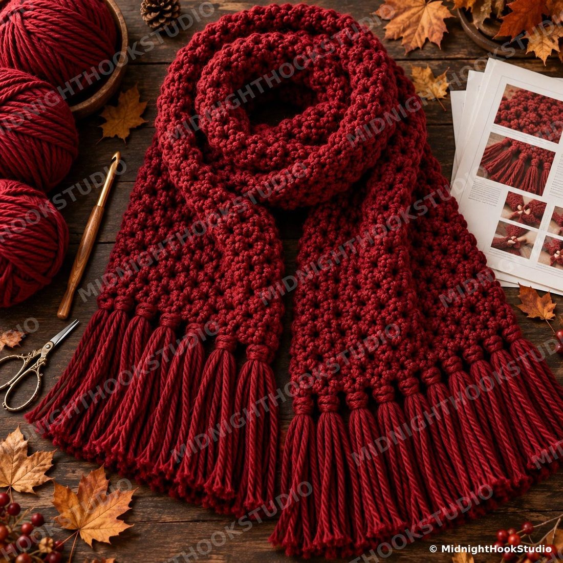 Oversized Chunky Moss Stitch Scarf