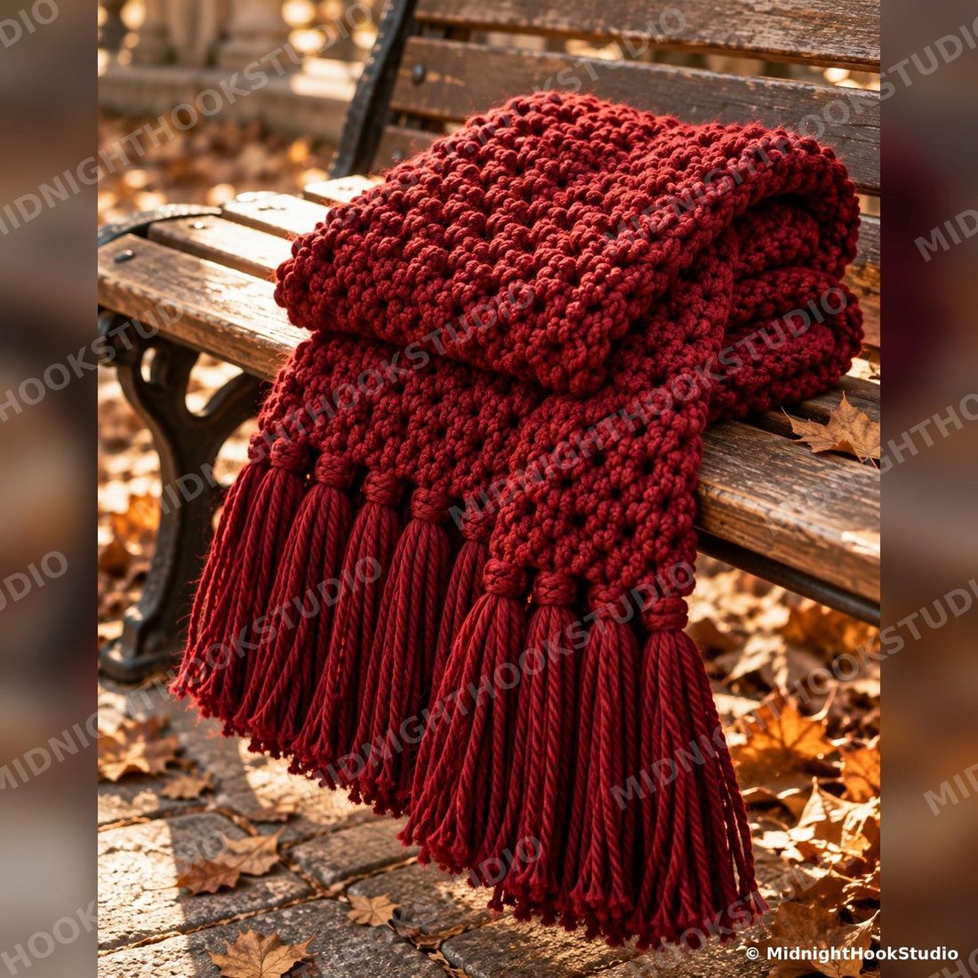 Oversized Chunky Moss Stitch Scarf