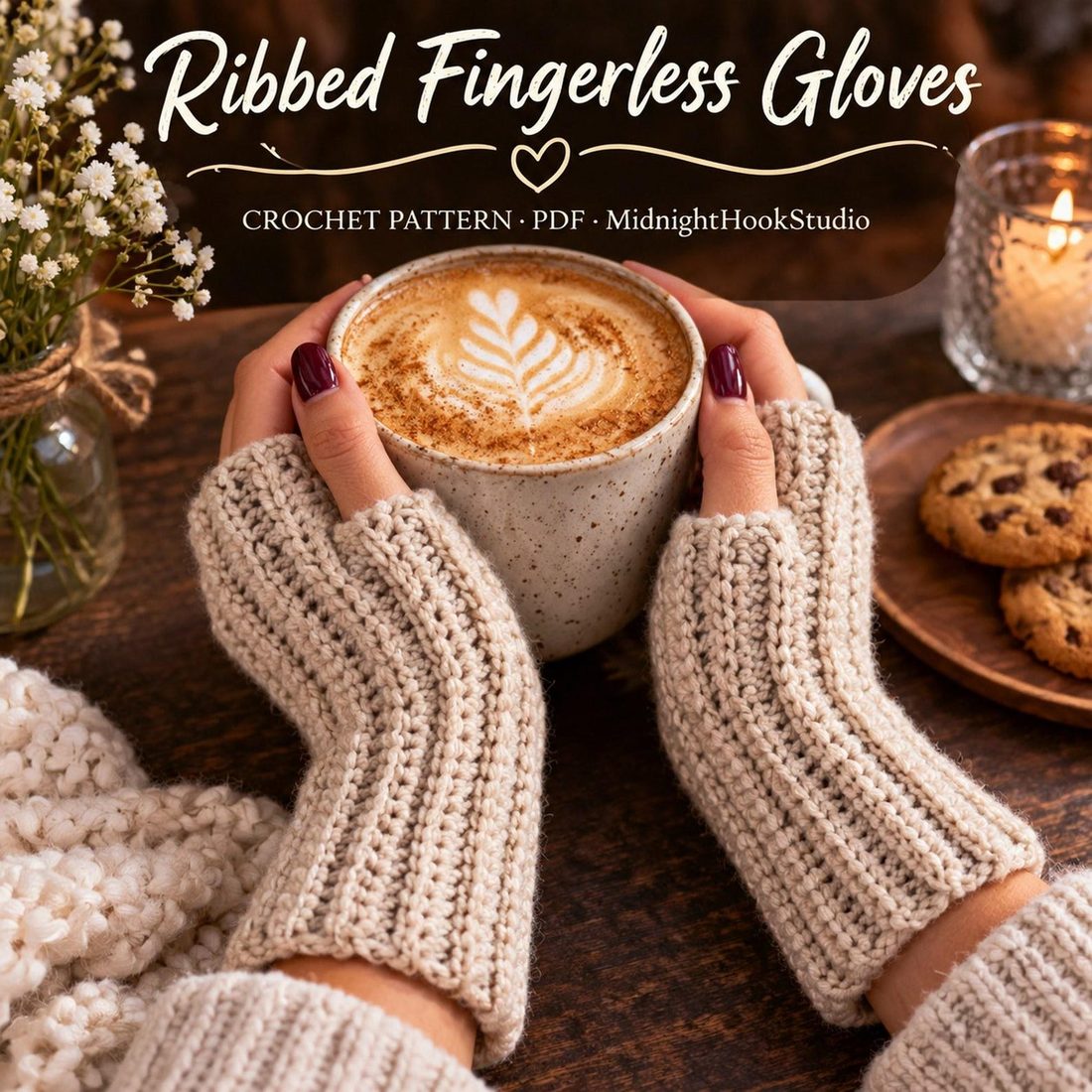 Ribbed Fingerless Gloves