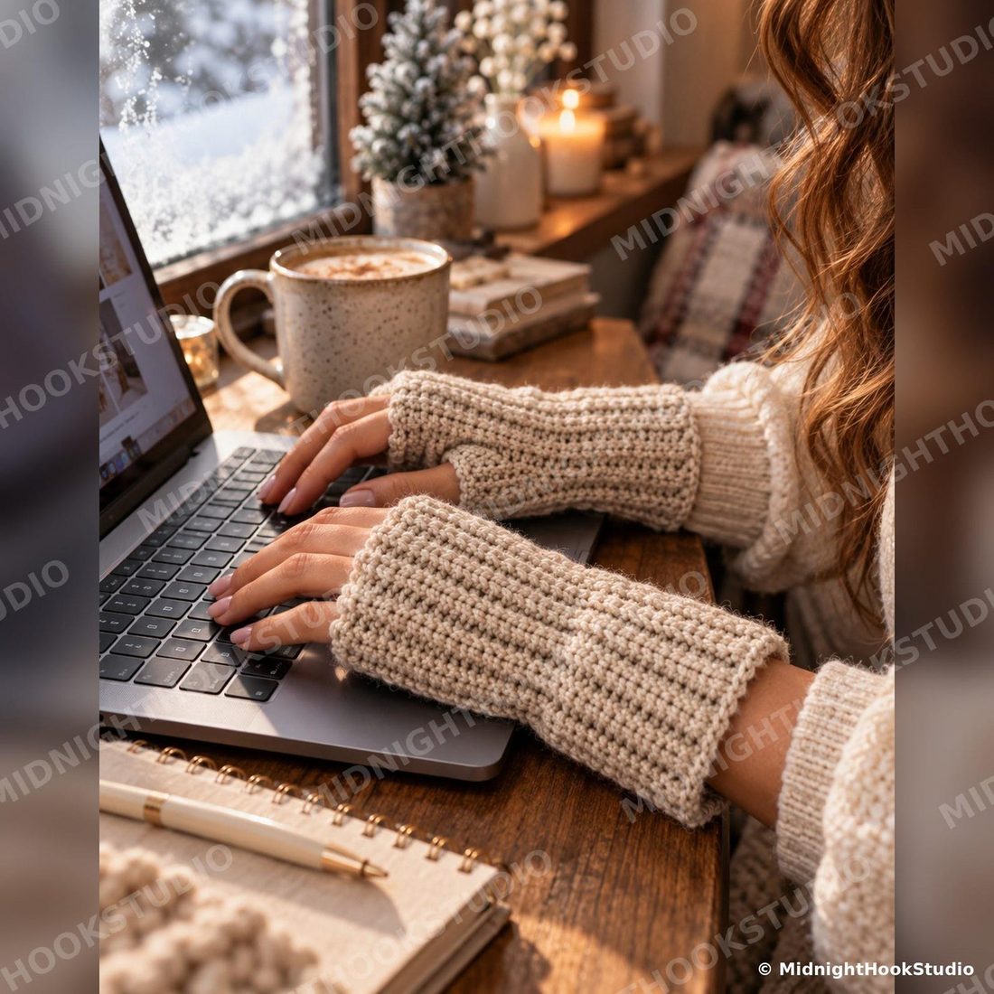 Ribbed Fingerless Gloves