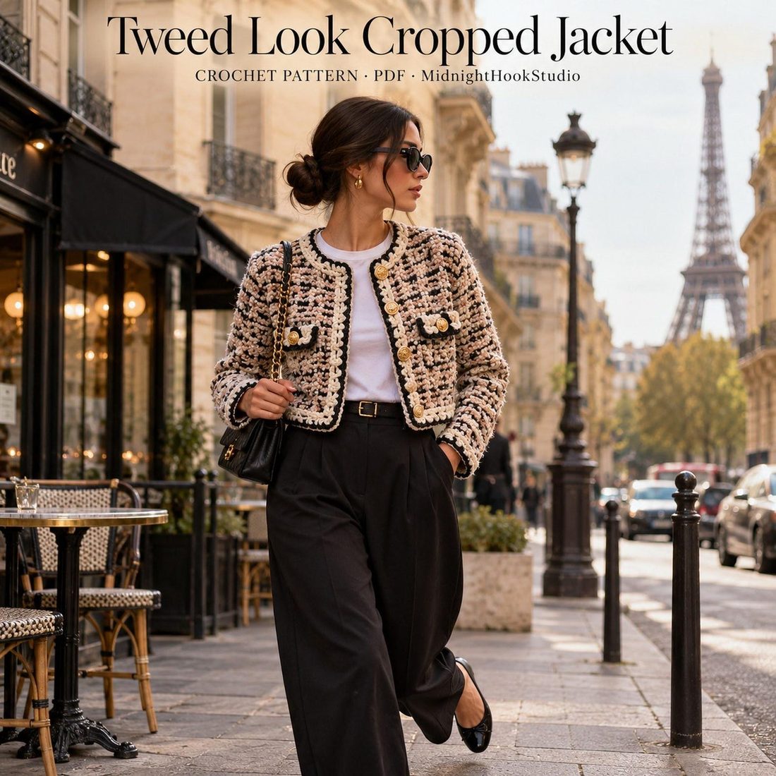 Tweed Look Cropped Jacket