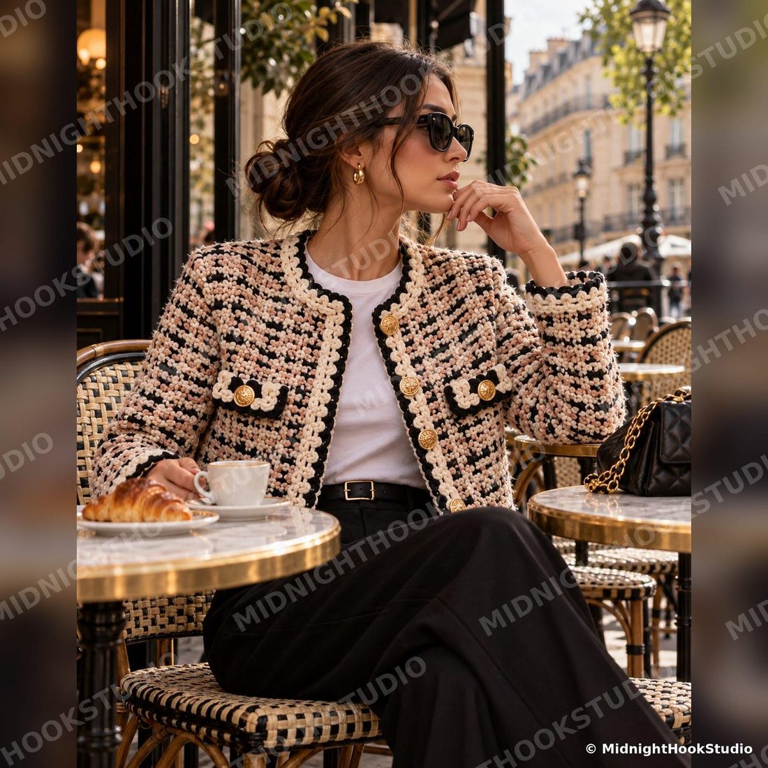 Tweed Look Cropped Jacket