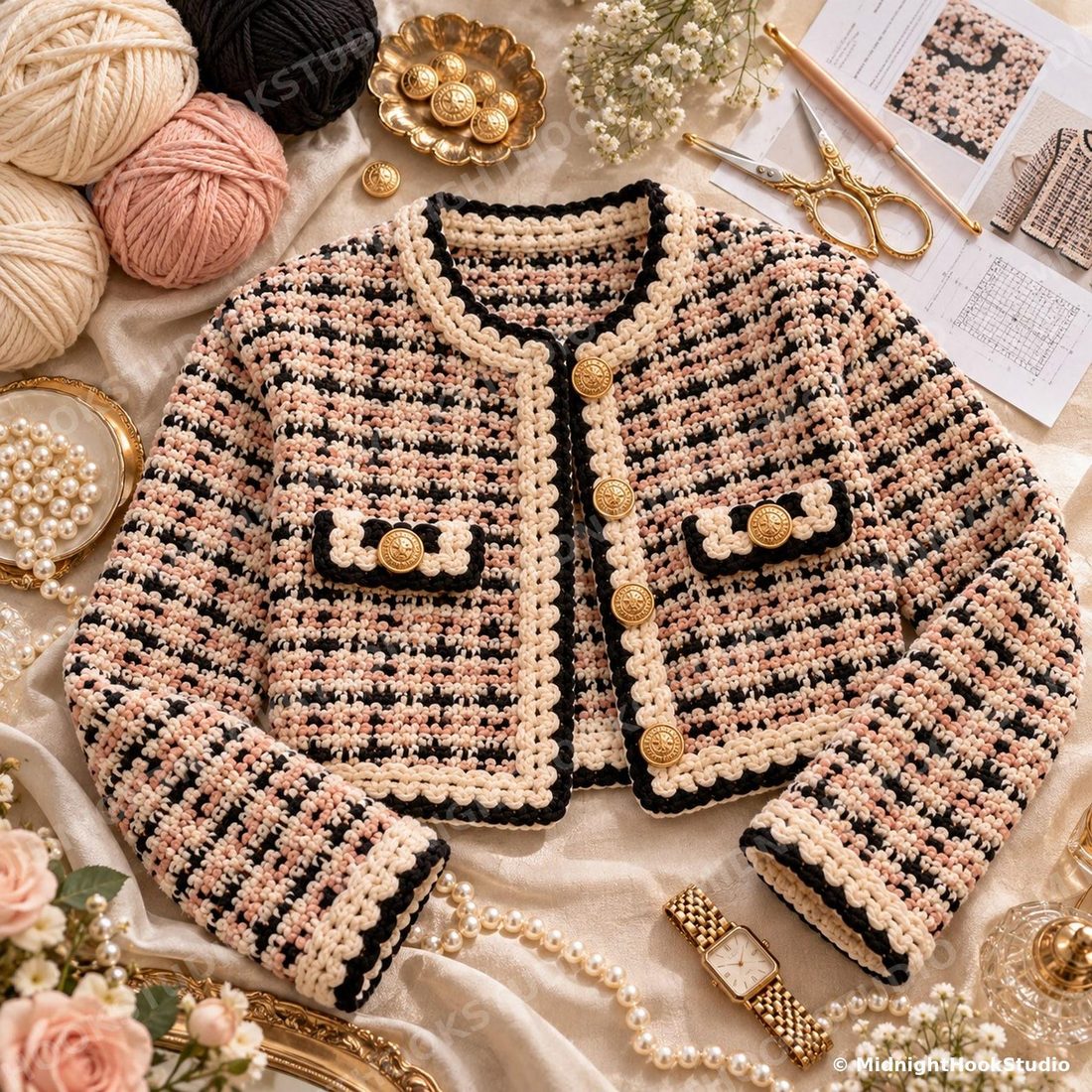 Tweed Look Cropped Jacket