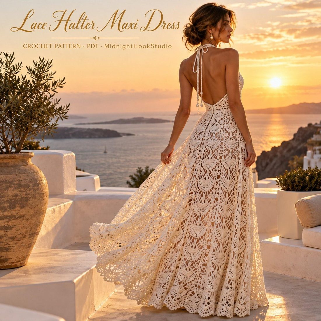 Lace Halter Maxi Dress