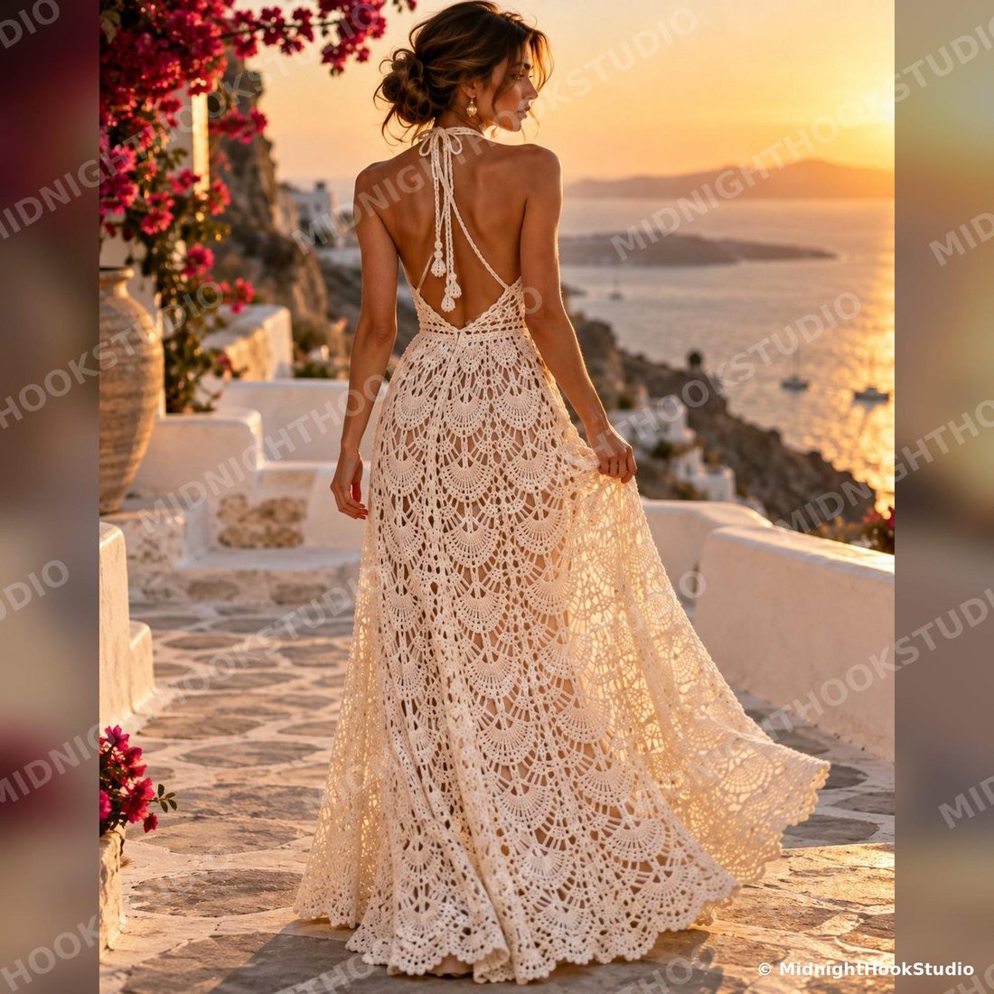 Lace Halter Maxi Dress